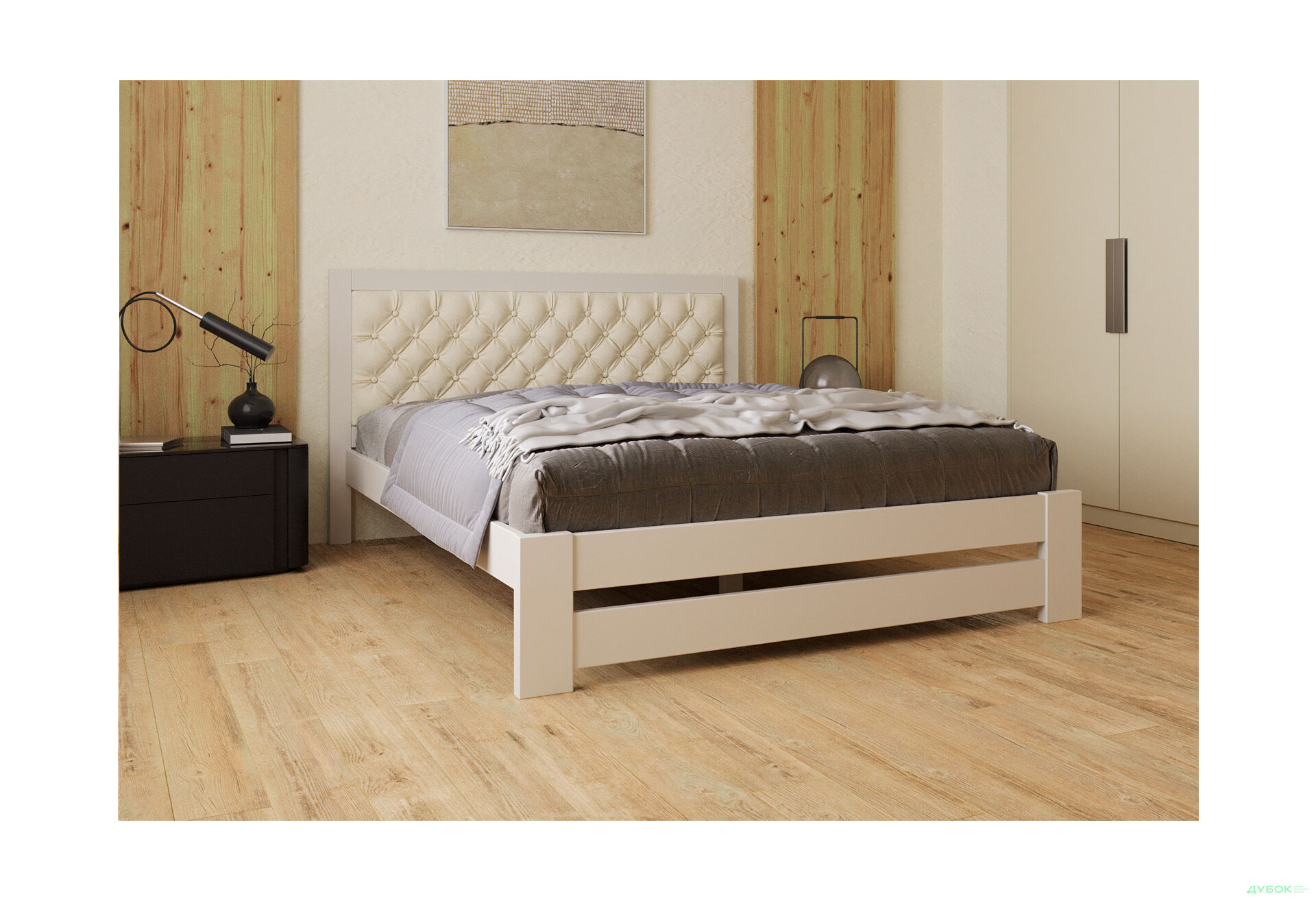 Ліжко Arbor Drev Симфонія Люкс 160 см оббивка ромб тк.Лагуна 03, біле - Зображення 4 Зображення 4 - Ліжко Arbor Drev Симфонія Люкс 160 см оббивка ромб тк.Лагуна 03, біле