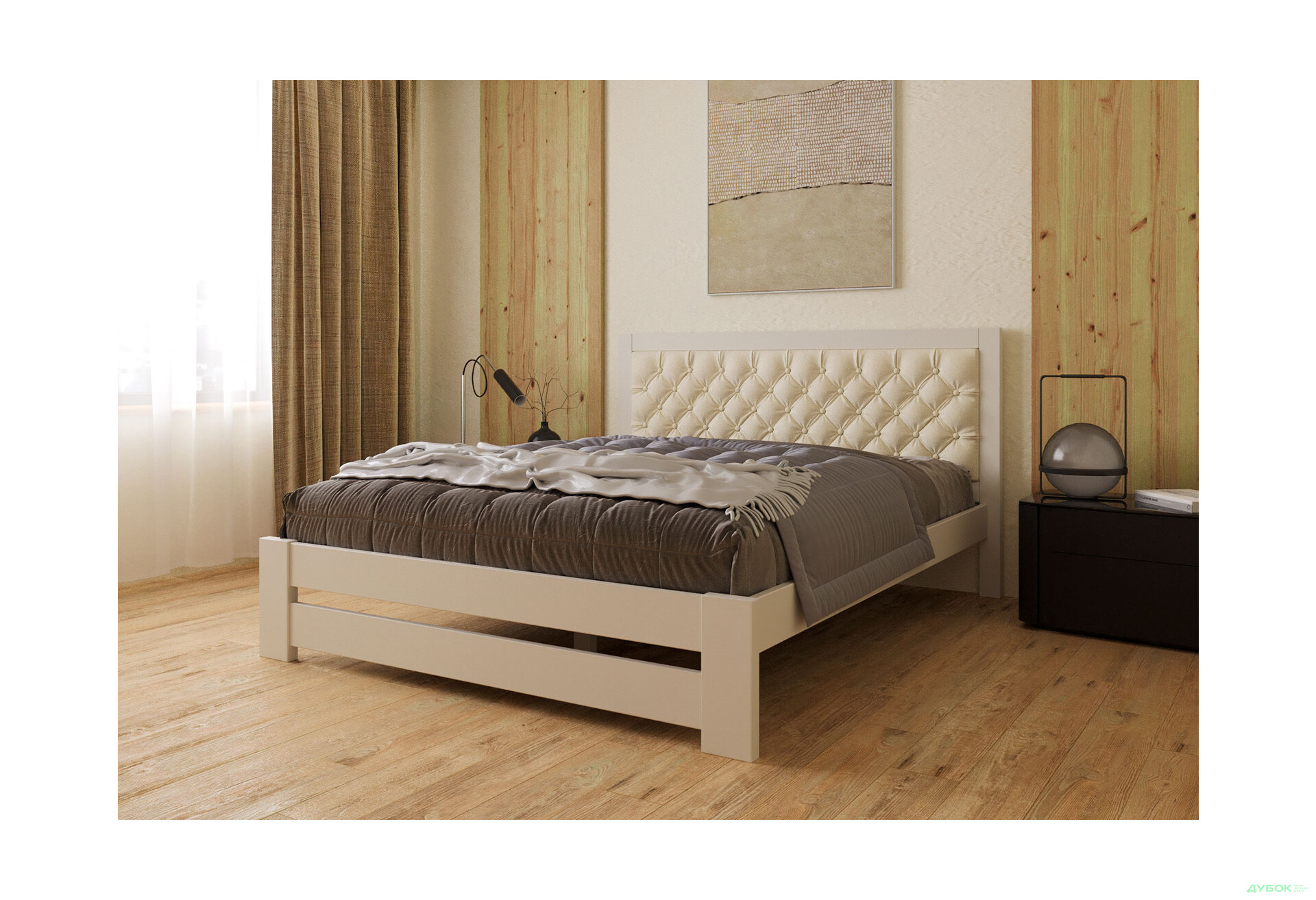 Ліжко Arbor Drev Симфонія Люкс 180 см оббивка ромб тк.Лагуна 03, біле - Зображення 2 Зображення 2 - Ліжко Arbor Drev Симфонія Люкс 180 см оббивка ромб тк.Лагуна 03, біле