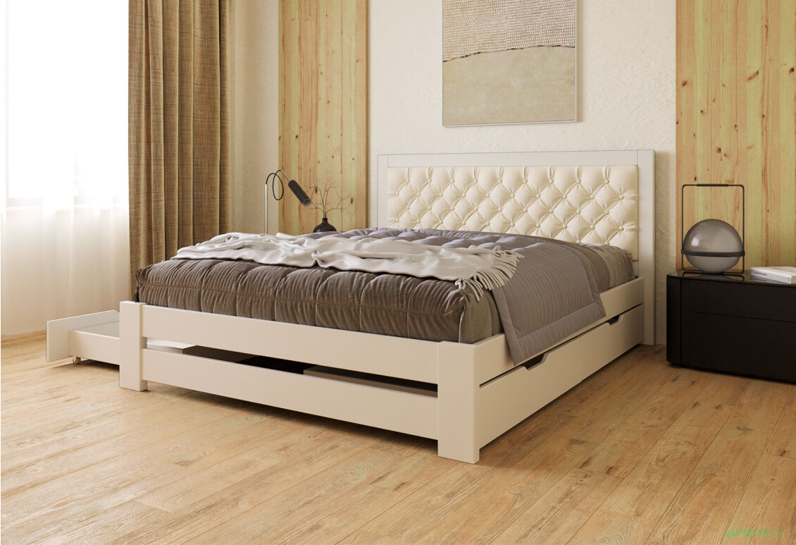 Ліжко Arbor Drev Симфонія Люкс 180 см оббивка ромб тк.Лагуна 03, біле - Зображення 3 Зображення 3 - Ліжко Arbor Drev Симфонія Люкс 180 см оббивка ромб тк.Лагуна 03, біле