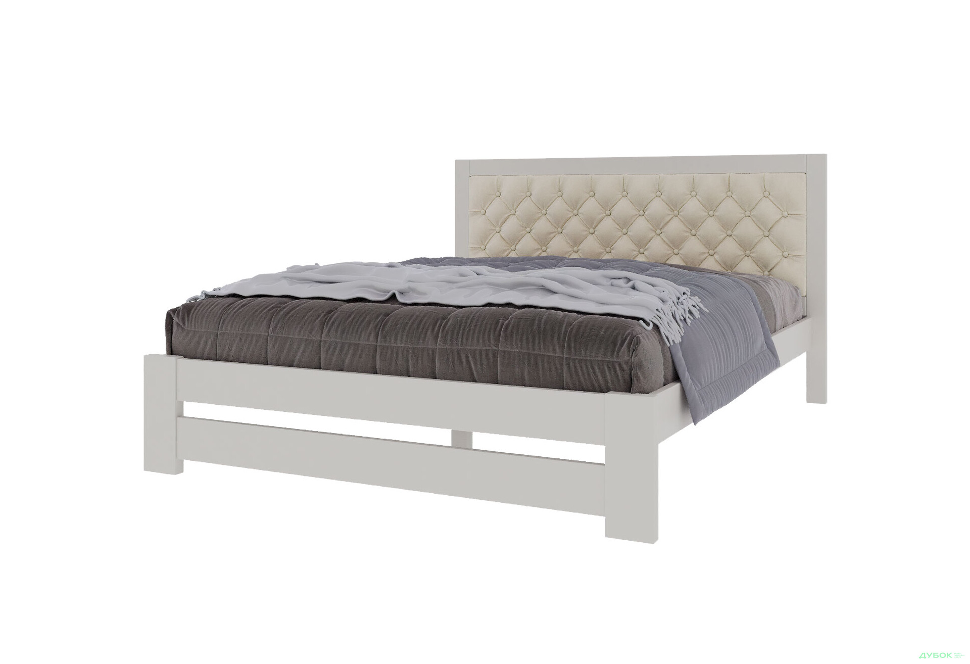 Ліжко Arbor Drev Симфонія Люкс 180 см оббивка ромб тк.Лагуна 03, біле - Зображення 1 Зображення 1 - Ліжко Arbor Drev Симфонія Люкс 180 см оббивка ромб тк.Лагуна 03, біле