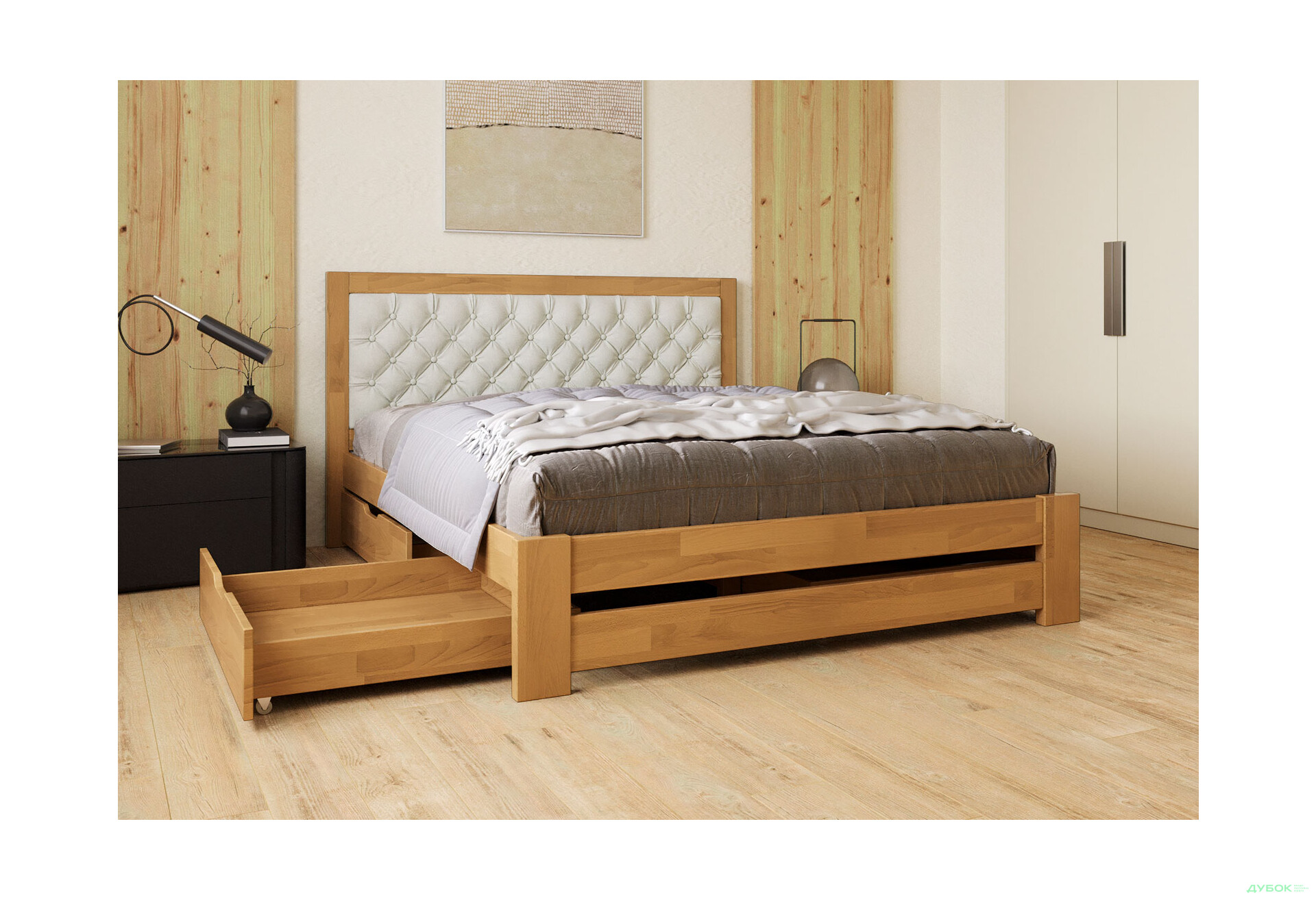 Изображение 5 - Кровать Arbor Drev Симфония Люкс 160 см обивка ромб тк.Лагуна 40, орех