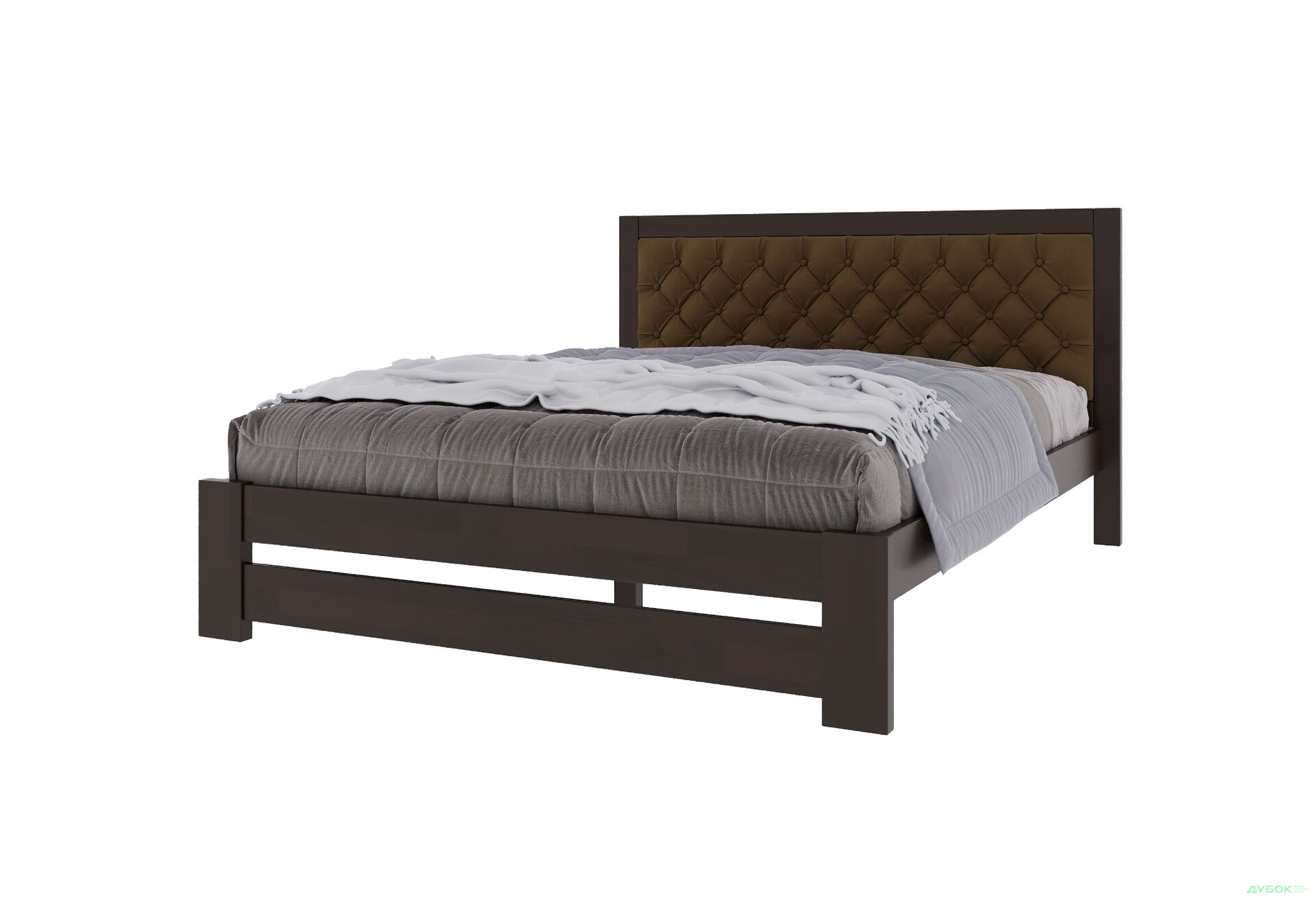 Ліжко Arbor Drev Симфонія Люкс 160 см оббивка ромб тк.Лагуна 11, горіх темний - Зображення 1 Зображення 1 - Ліжко Arbor Drev Симфонія Люкс 160 см оббивка ромб тк.Лагуна 11, горіх темний