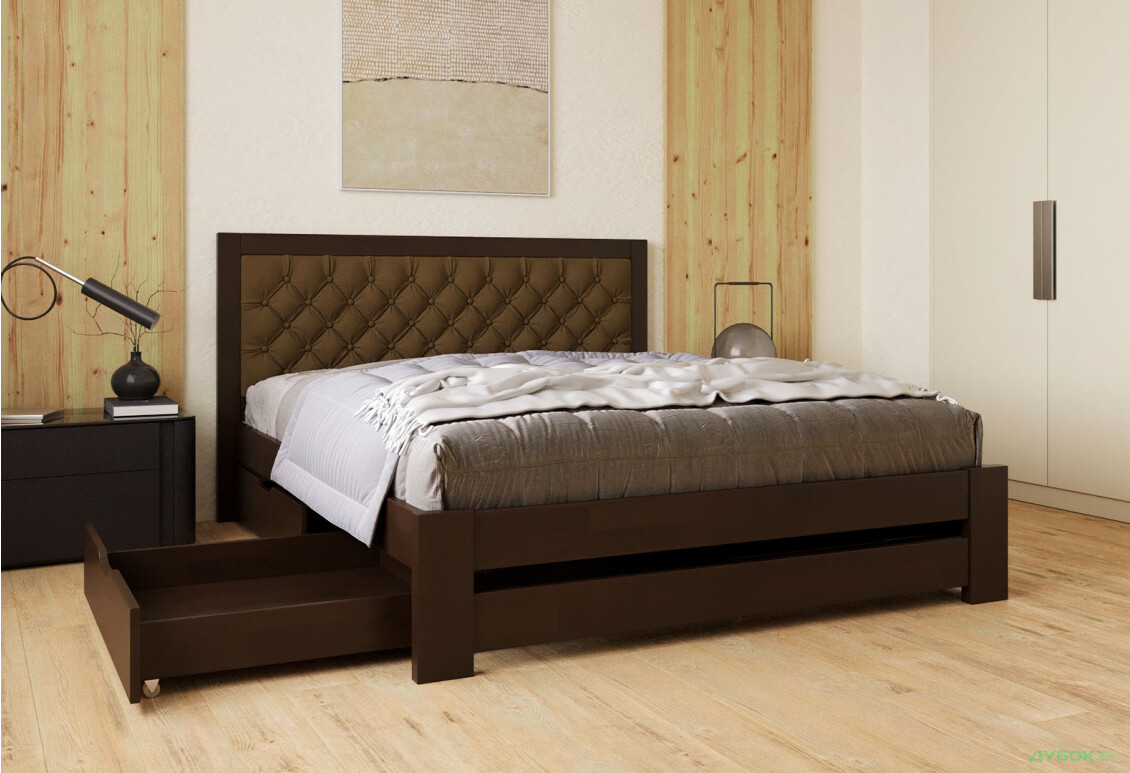 Ліжко Arbor Drev Симфонія Люкс 160 см оббивка ромб тк.Лагуна 11, горіх темний - Зображення 5 Зображення 5 - Ліжко Arbor Drev Симфонія Люкс 160 см оббивка ромб тк.Лагуна 11, горіх темний