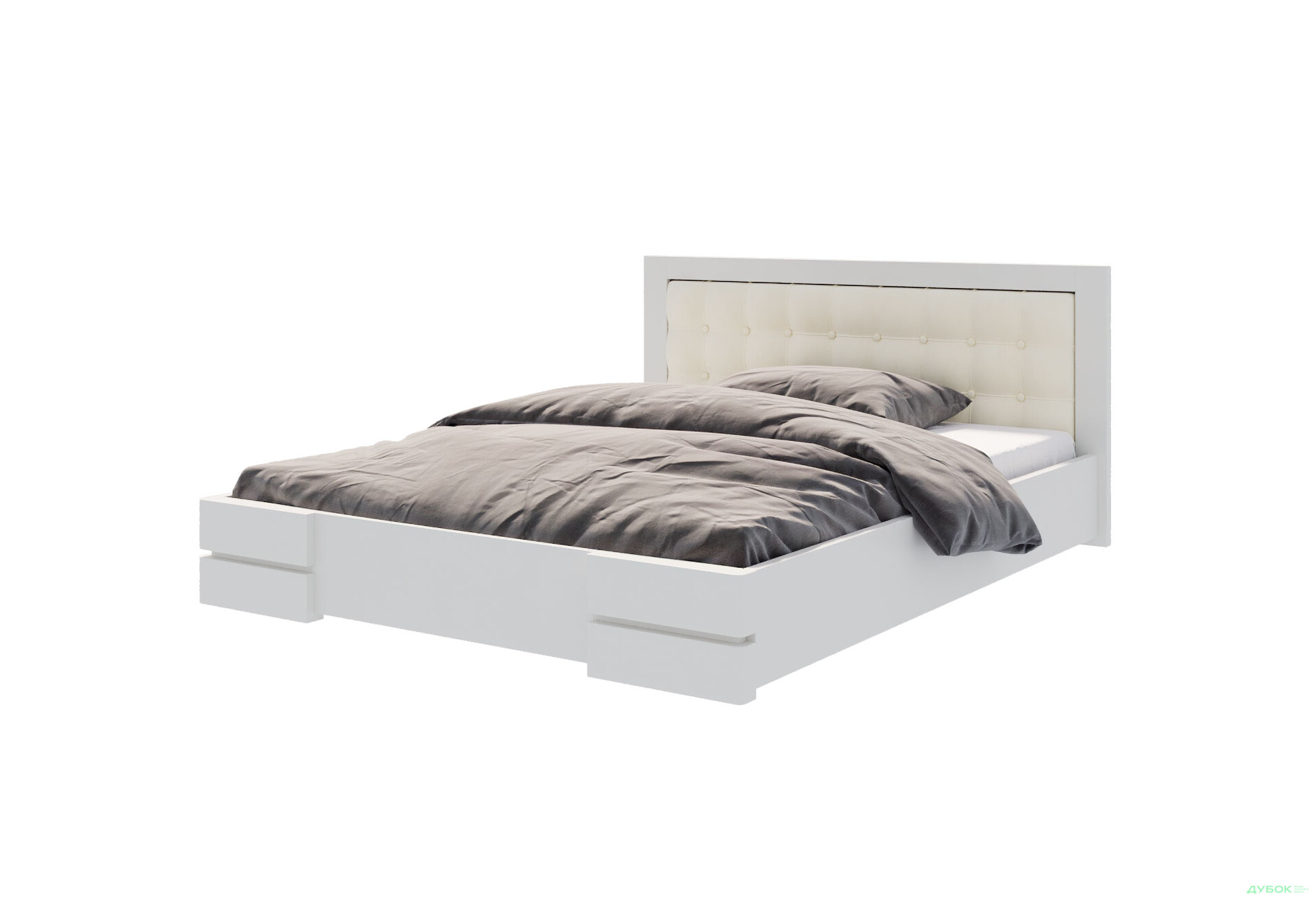 Ліжко Arbor Drev Регіна 160 см прошивка узголів'я квадрат, тк. Лагуна 03, біле - Зображення 1 Зображення 1 - Ліжко Arbor Drev Регіна 160 см прошивка узголів'я квадрат, тк. Лагуна 03, біле
