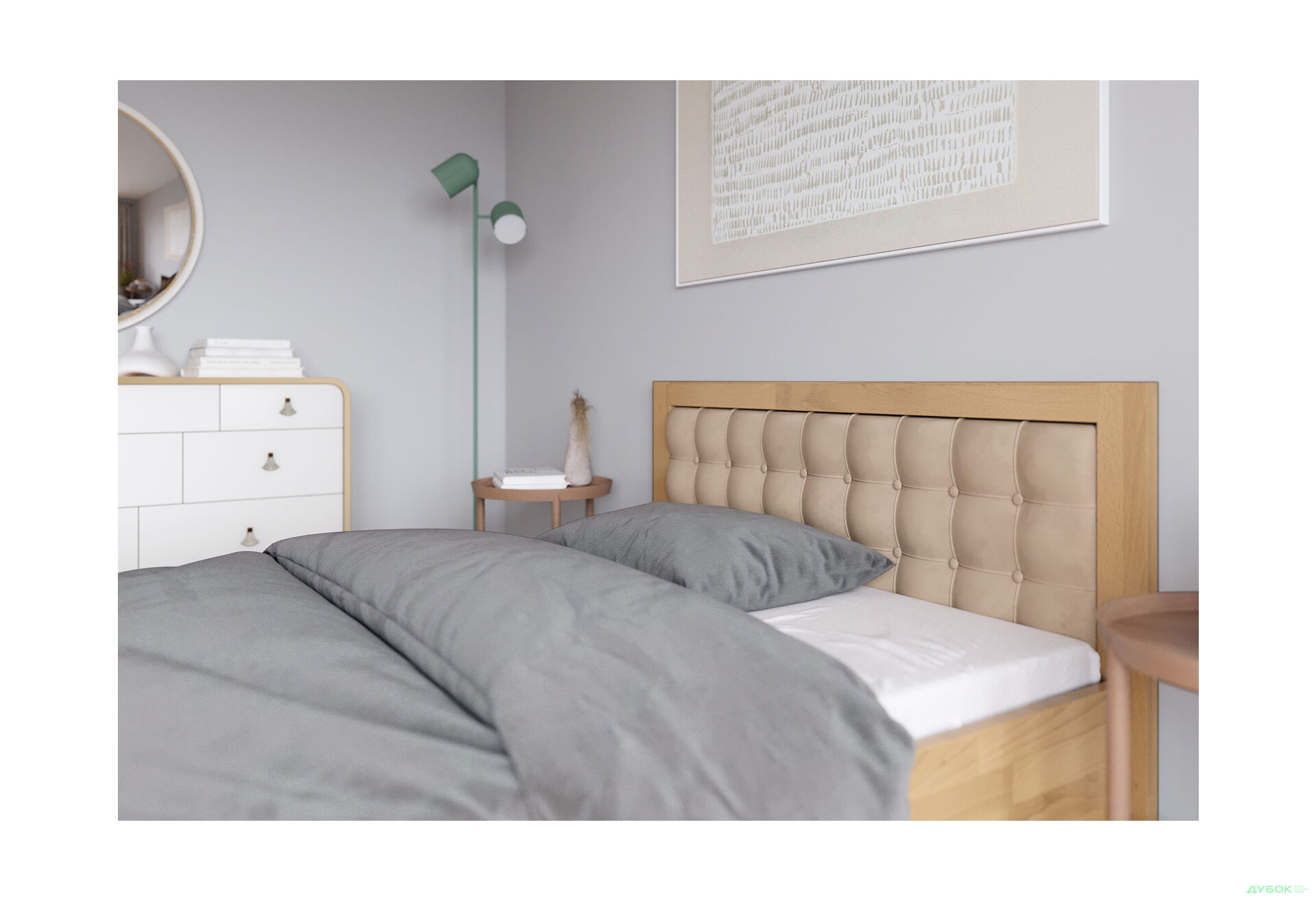 Ліжко Arbor Drev Регіна 160 см прошивка узголів'я квадрат, тк. Лагуна 07, горіх - Зображення 4 Зображення 4 - Ліжко Arbor Drev Регіна 160 см прошивка узголів'я квадрат, тк. Лагуна 07, горіх