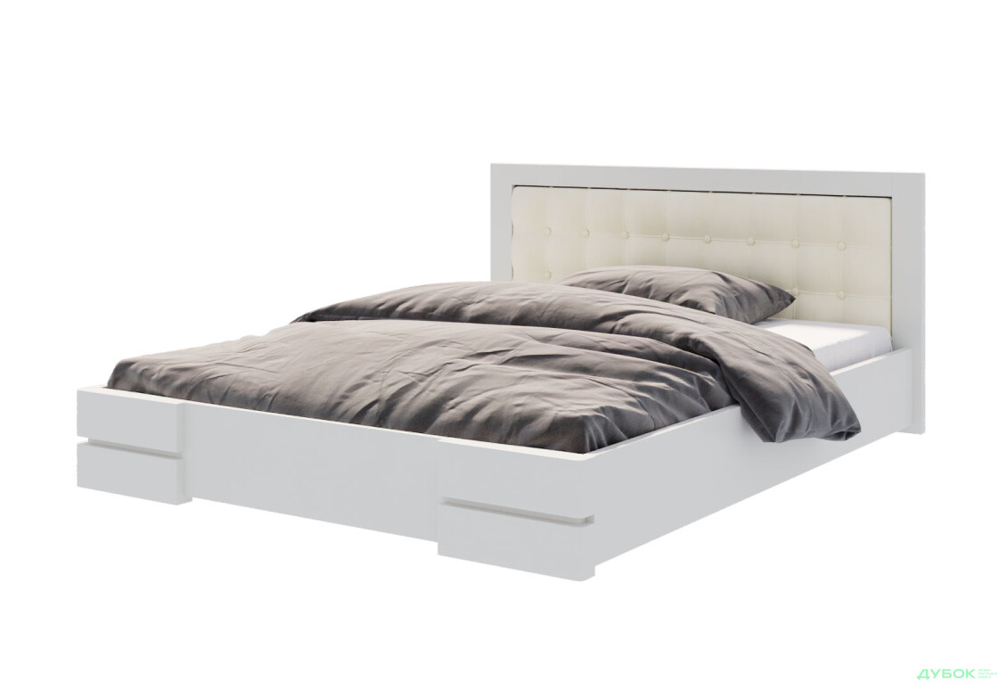 Ліжко Arbor Drev Регіна 180 см прошивка узголів'я квадрат, тк. Лагуна 03, біле - Зображення 1 Зображення 1 - Ліжко Arbor Drev Регіна 180 см прошивка узголів'я квадрат, тк. Лагуна 03, біле