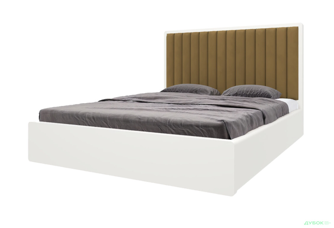 Ліжко-подіум Arbor Drev Глорія 180 см підйомне (метал.каркас) тк. Лагуна, 10 біле