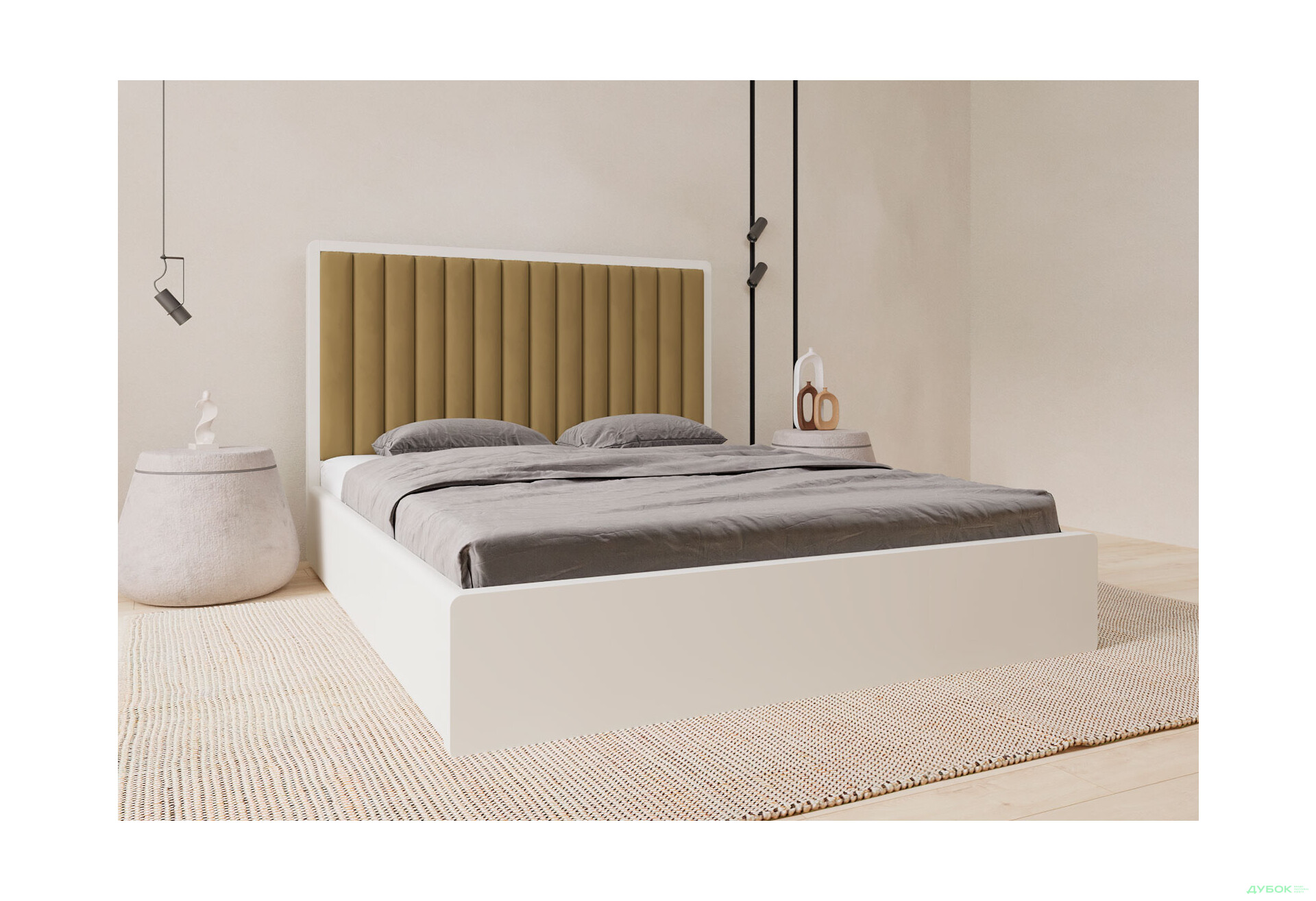 Зображення 3 - Ліжко-подіум Arbor Drev Глорія 160 см підйомне (метал.каркас) тк. Лагуна, 10 біле