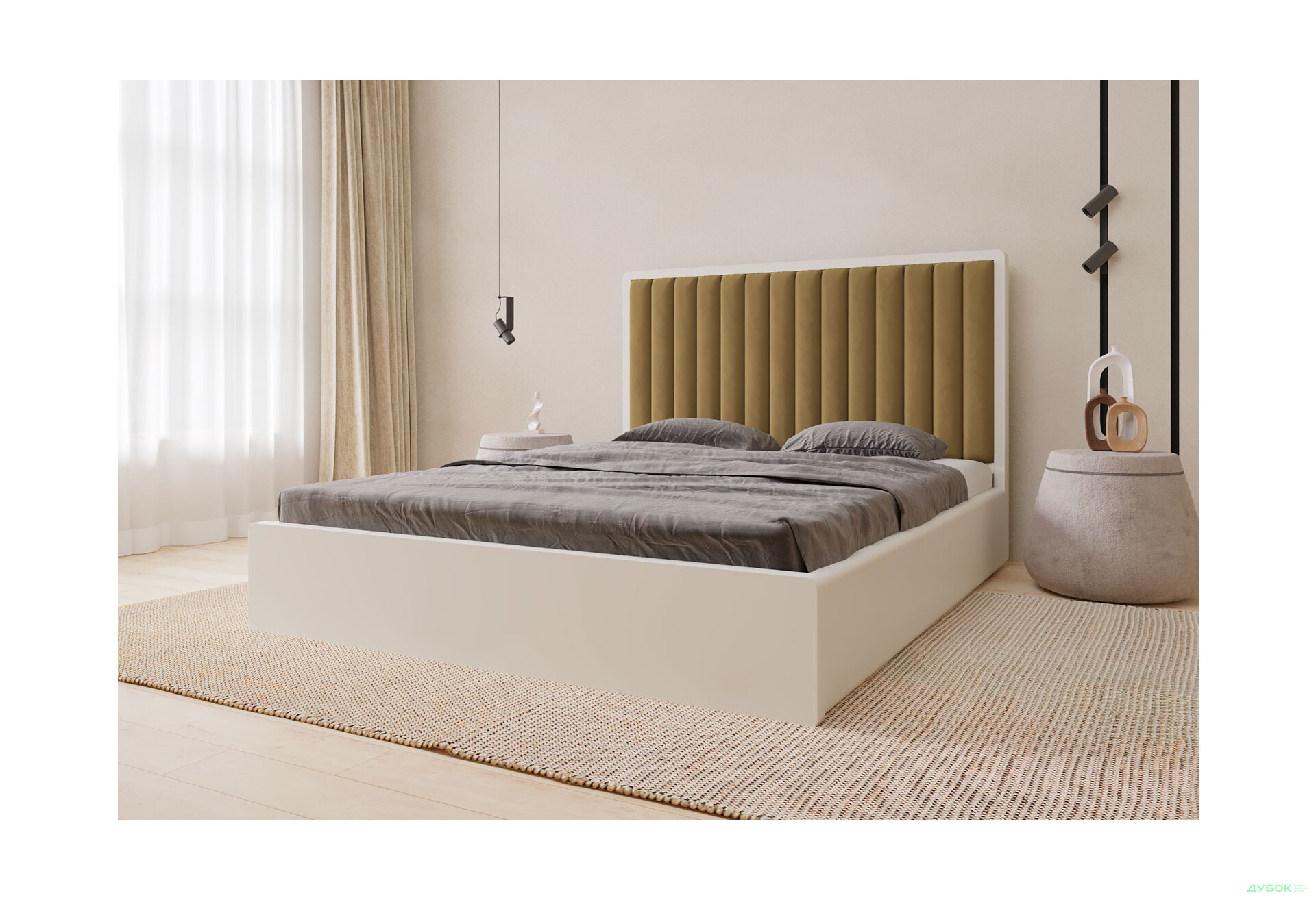 Зображення 2 - Ліжко-подіум Arbor Drev Глорія 160 см підйомне (метал.каркас) тк. Лагуна, 10 біле