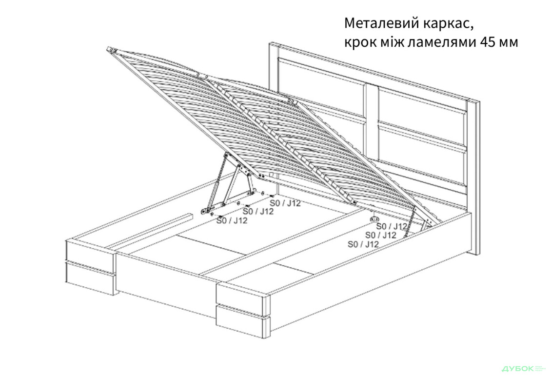 Ліжко-подіум Arbor Drev Глорія 160 см підйомне (метал.каркас) тк. Лагуна, 42 горіх - Зображення 5 Зображення 5 - Ліжко-подіум Arbor Drev Глорія 160 см підйомне (метал.каркас) тк. Лагуна, 42 горіх