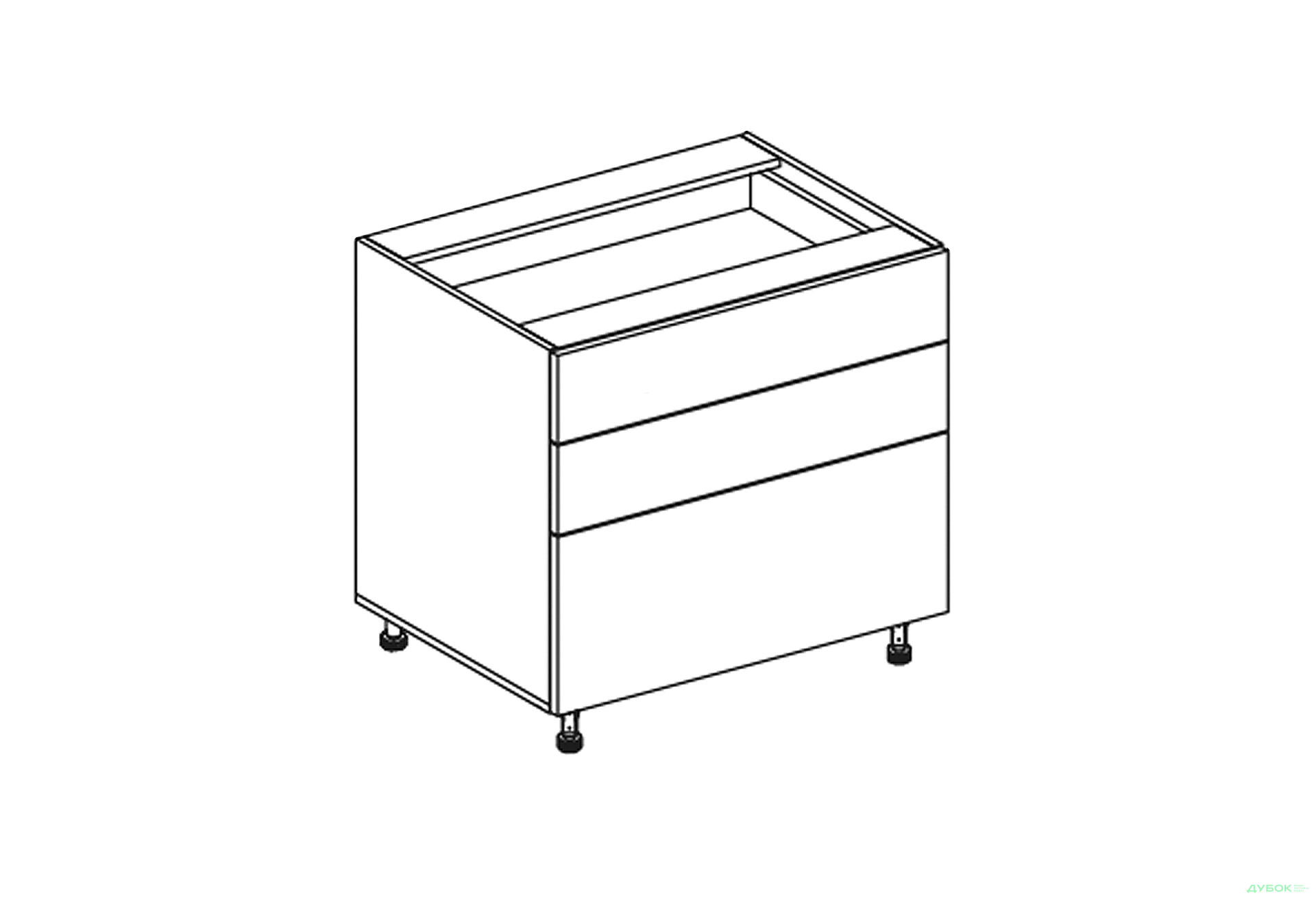 Зображення 1 - Корпус Н 80 3Ш (2+1) LUX Світ Меблів