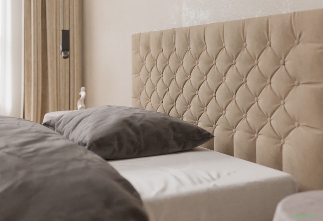 Зображення 3 - Ліжко-подіум Arbor Drev Каліфорнія (сосна) підйомне, фанерний каркас 160 см, тк. Лагуна 07