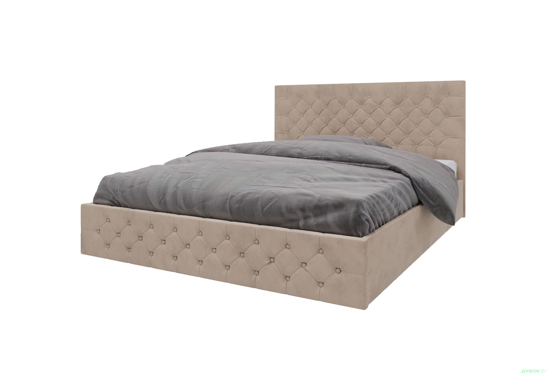 Зображення 1 - Ліжко-подіум Arbor Drev Каліфорнія (сосна) підйомне, фанерний каркас 160 см, тк. Лагуна 07