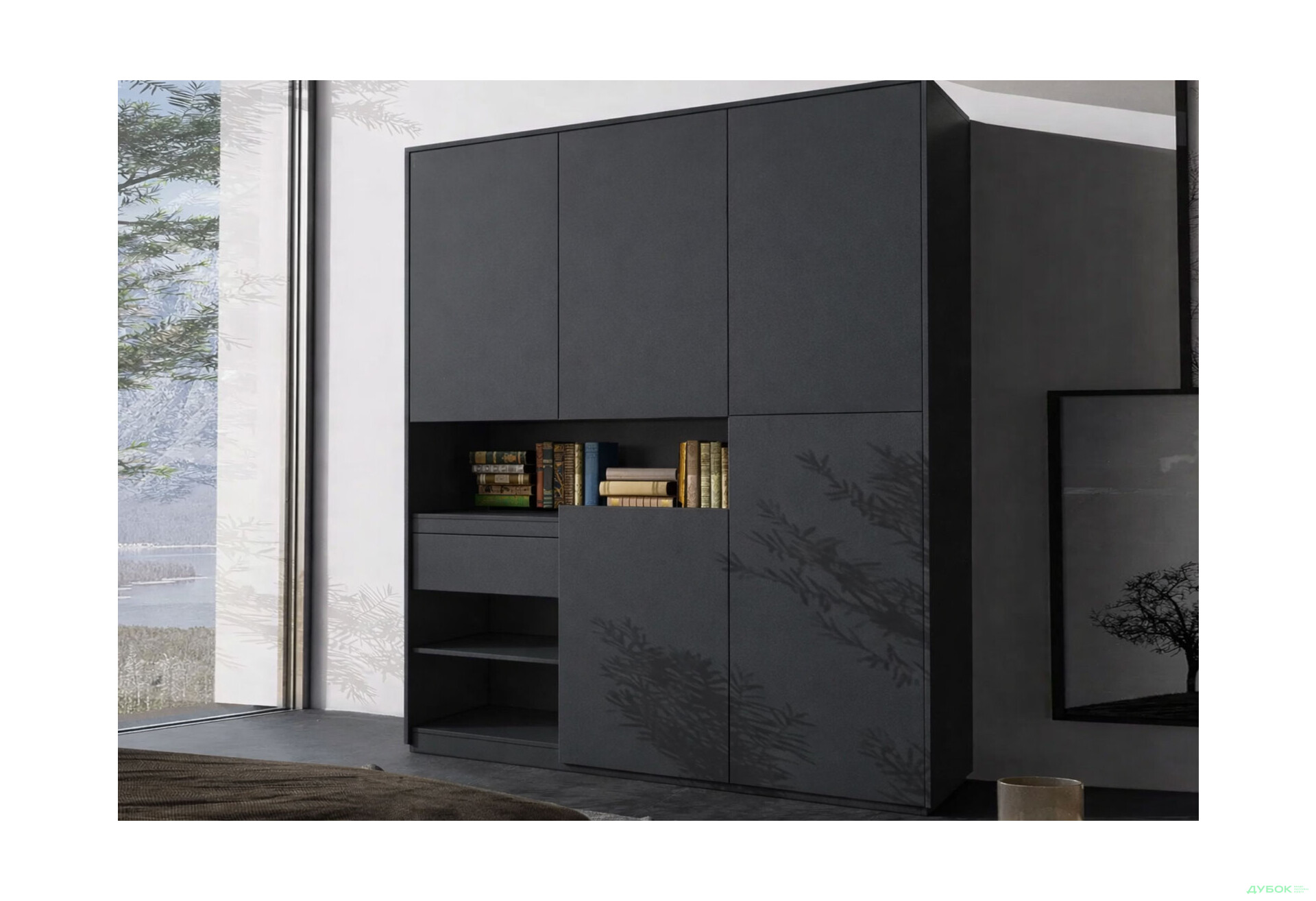 Зображення 2 - Шафа Moreli RS-2 з полицями, дверцятами та шухлядою 184 см