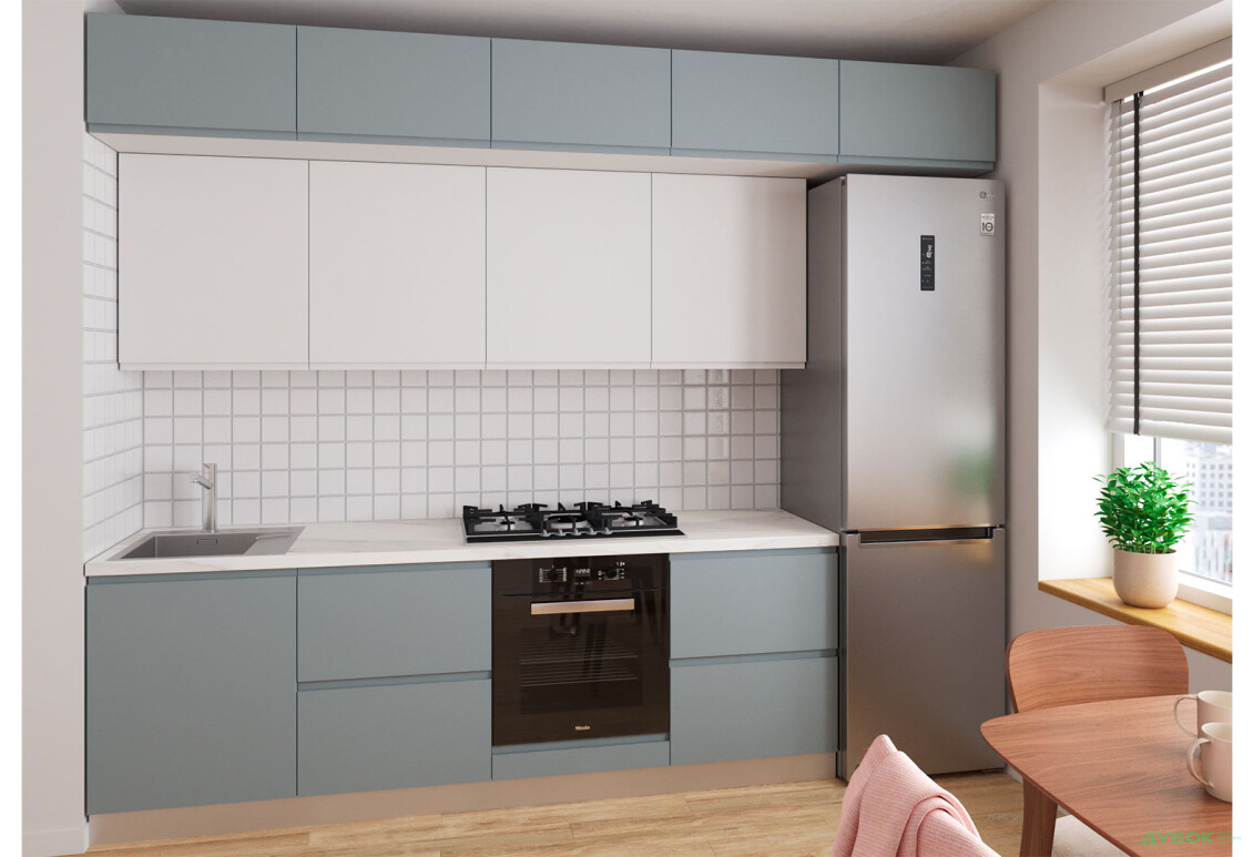 Кухня VIP-master Інтерно Люкс / Interno Luxe 240 см, сірий мат / білий мат - Зображення 1 Зображення 1 - Кухня VIP-master Інтерно Люкс / Interno Luxe 240 см, сірий мат / білий мат