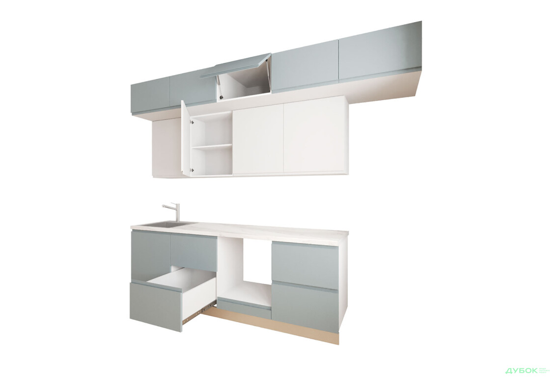 Кухня VIP-master Інтерно Люкс / Interno Luxe 240 см, сірий мат / білий мат - Зображення 3 Зображення 3 - Кухня VIP-master Інтерно Люкс / Interno Luxe 240 см, сірий мат / білий мат