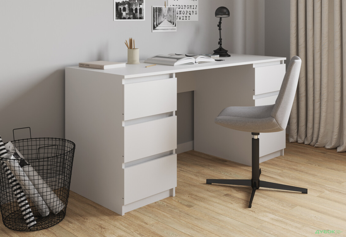 Изображение 2 - Стол письменный Moreli Т228 158x60 см с ящиками, белый