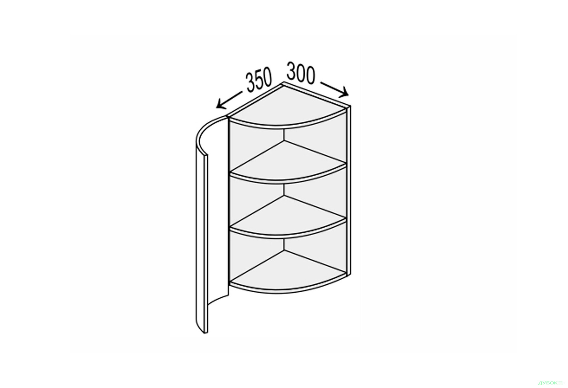Изображение 1 - Верх 30ВЗР/720 1дв радиусное окончание Глори / Glory МироМарк