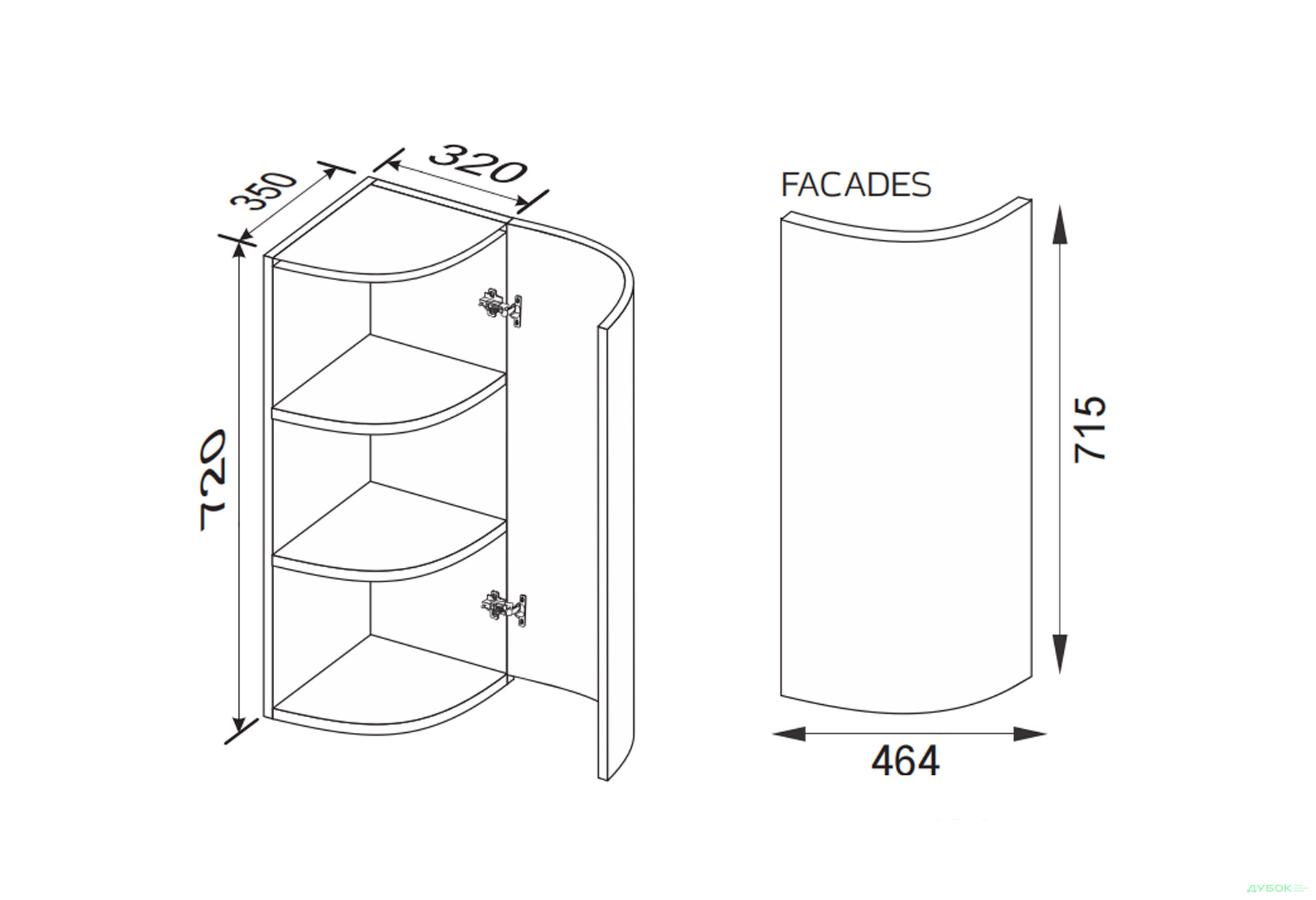 Изображение 2 - Верх 30ВЗР/720 1дв радиусное окончание Глори / Glory МироМарк