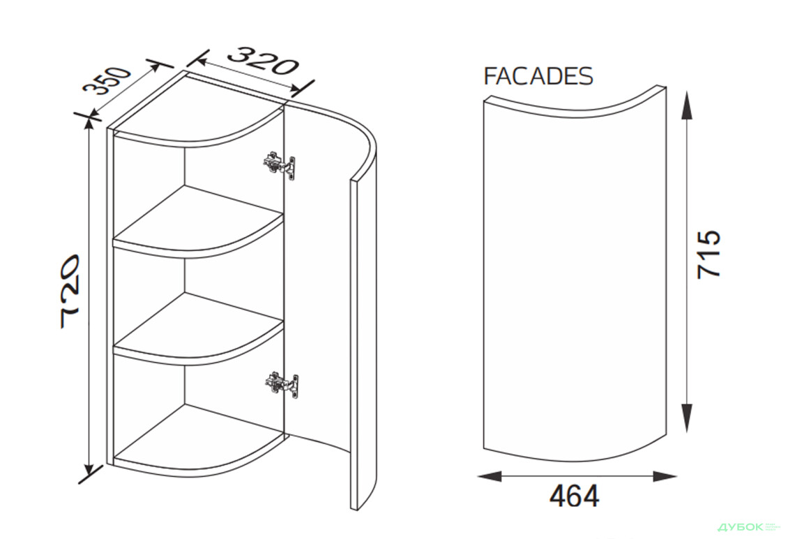 Изображение 2 - Верх 30ВЗР/720 1дв радиусное окончание Глори / Glory МироМарк