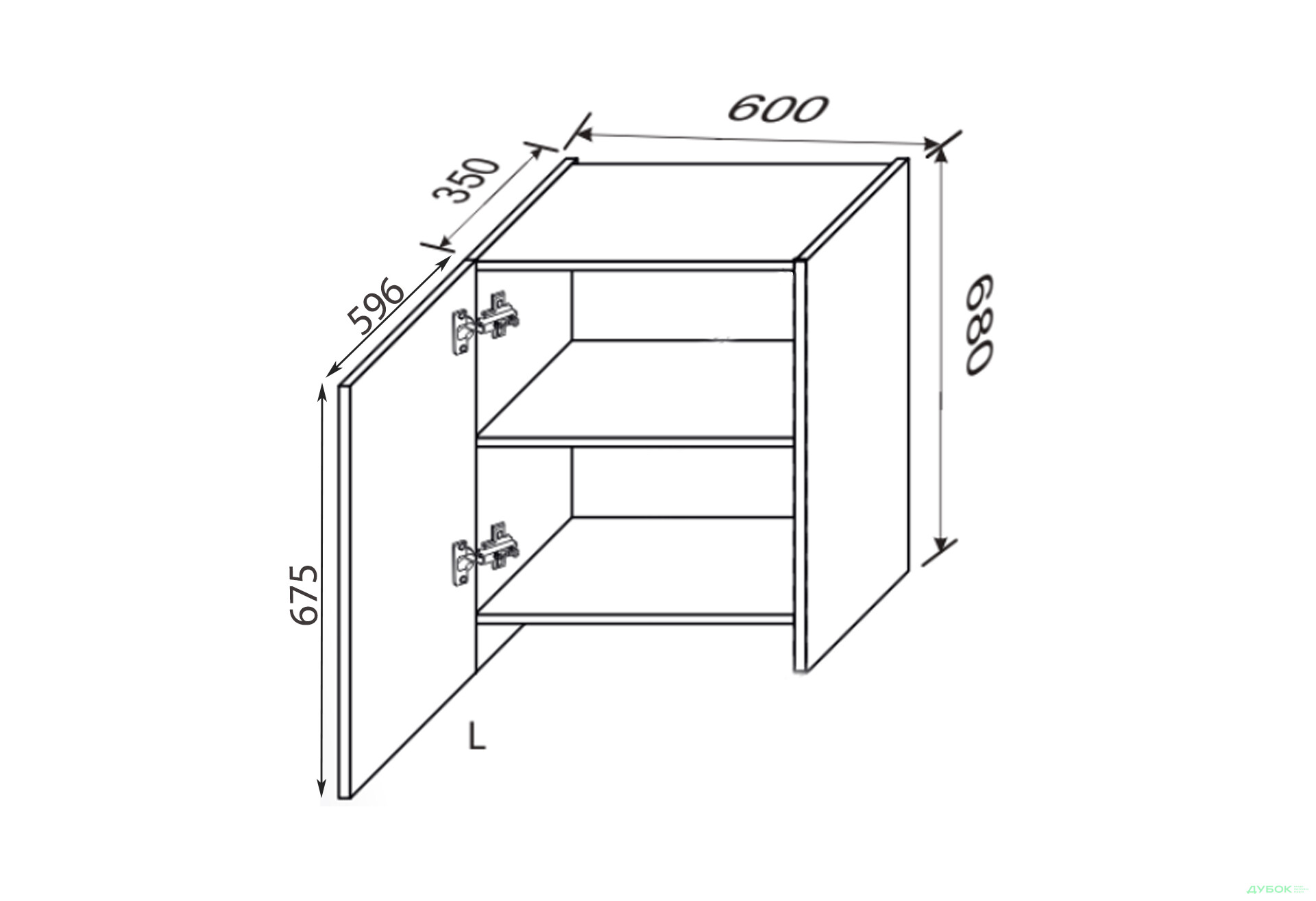 Зображення 2 - Верх 60ВВТ/690 1дв витяжка телескоп ліва Глорі / Glory MiroMark