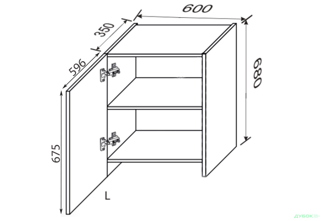 Зображення 2 - Верх 60ВВТ/690 1дв витяжка телескоп ліва Глорі / Glory MiroMark