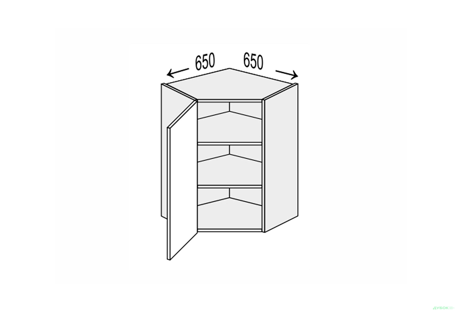 Зображення 1 - Верх Кут В 45°/720 (650х650) 1дв Глорі / Glory MiroMark