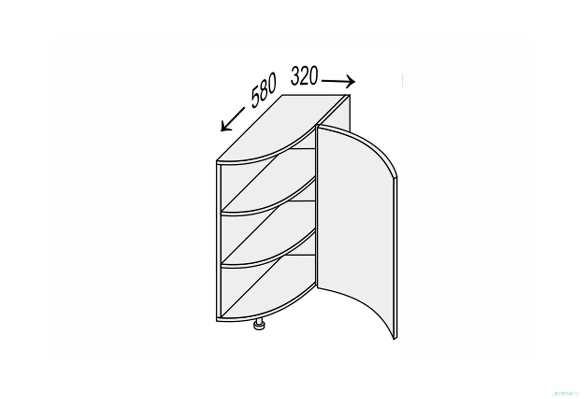 Зображення 1 - Низ 30НЗР/820 1дв кутове закінчення Глорі / Glory MiroMark