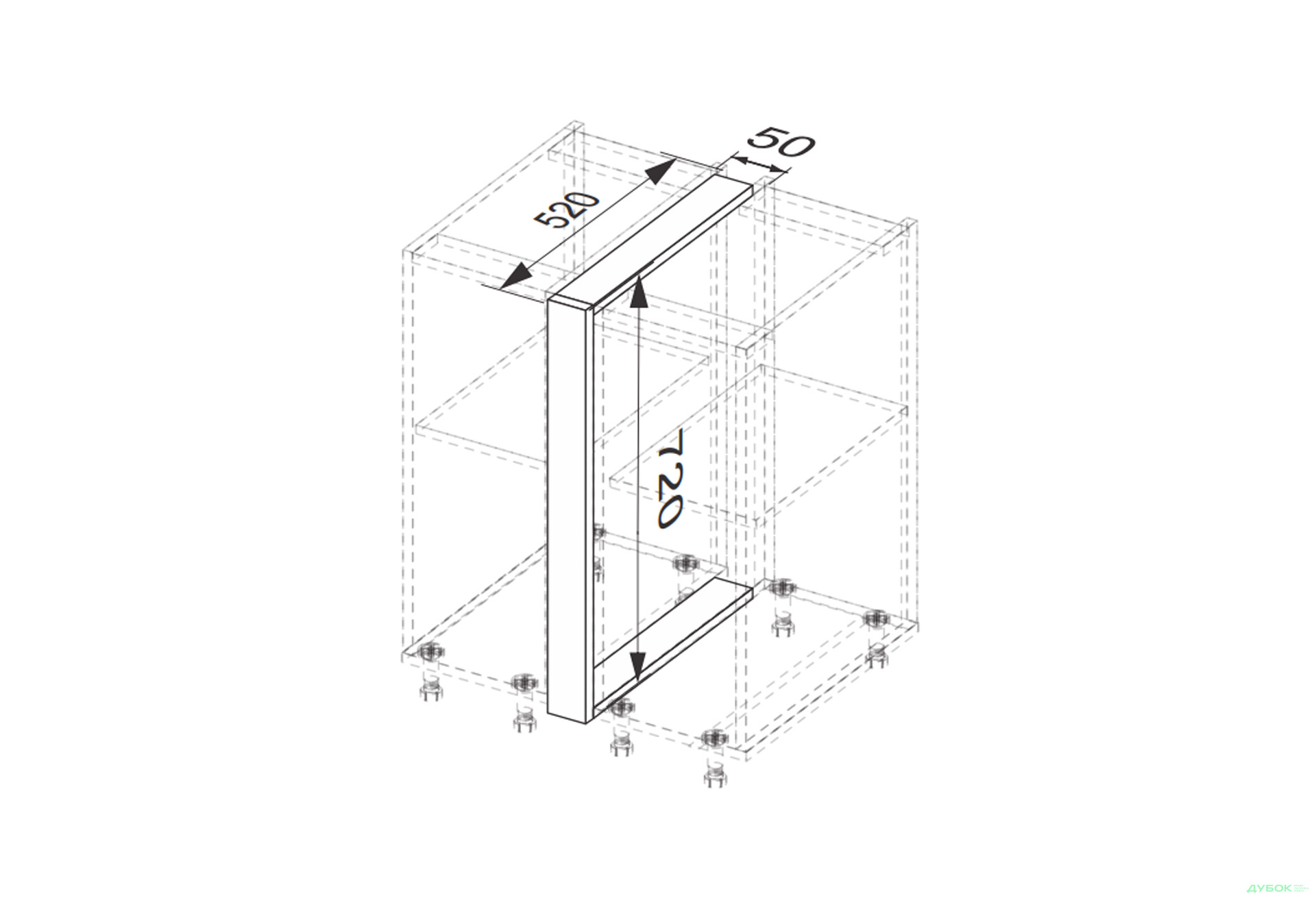 Низ 5НП/820 пілястра Глорі / Glory MiroMark - Зображення 2 Зображення 2 - Низ 5НП/820 пілястра Глорі / Glory MiroMark