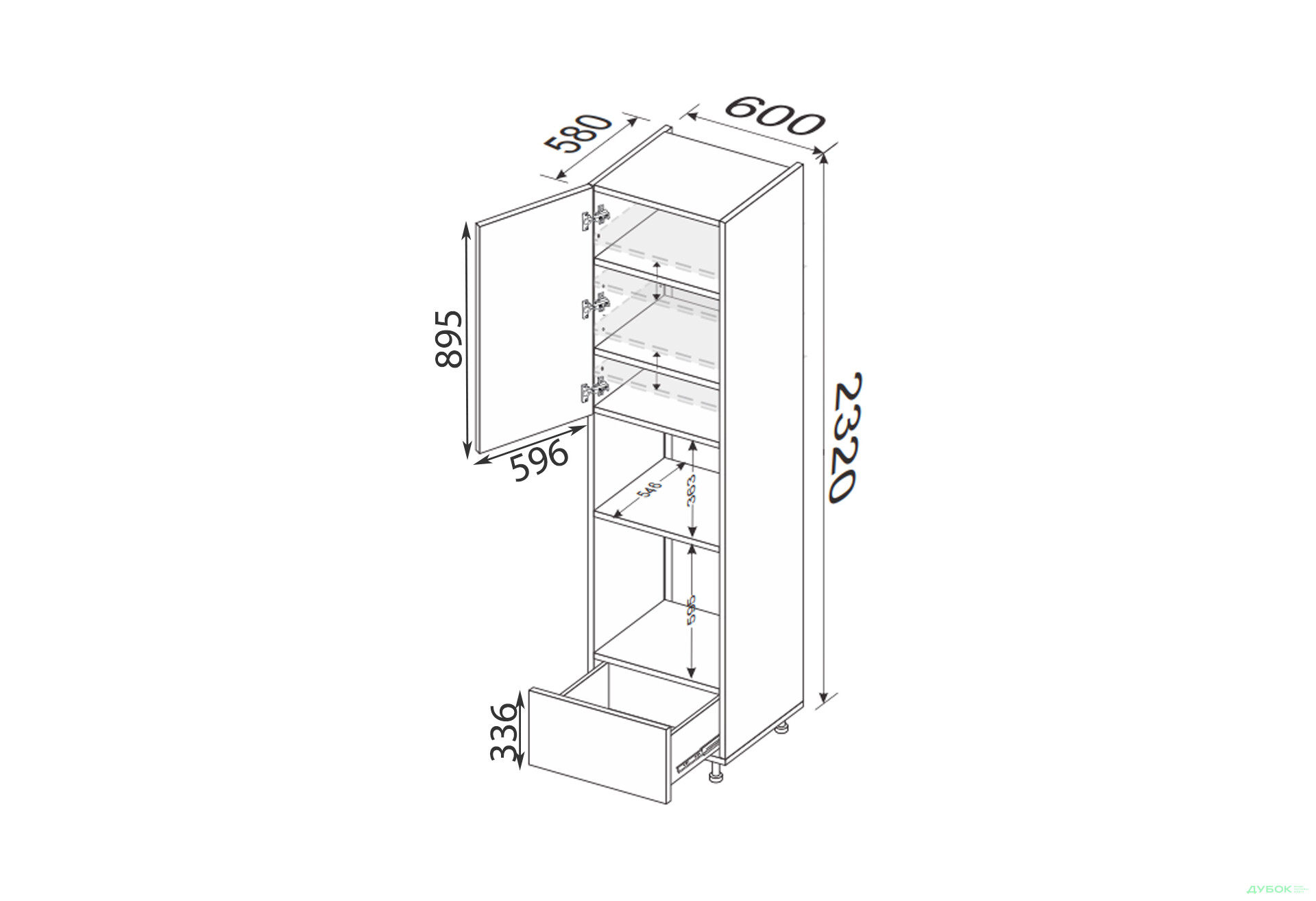 Пенал 60ПДМ1ШХ/2320 духовка + мікрохвильовка телескоп Глорі / Glory MiroMark - Зображення 2 Зображення 2 - Пенал 60ПДМ1ШХ/2320 духовка + мікрохвильовка телескоп Глорі / Glory MiroMark