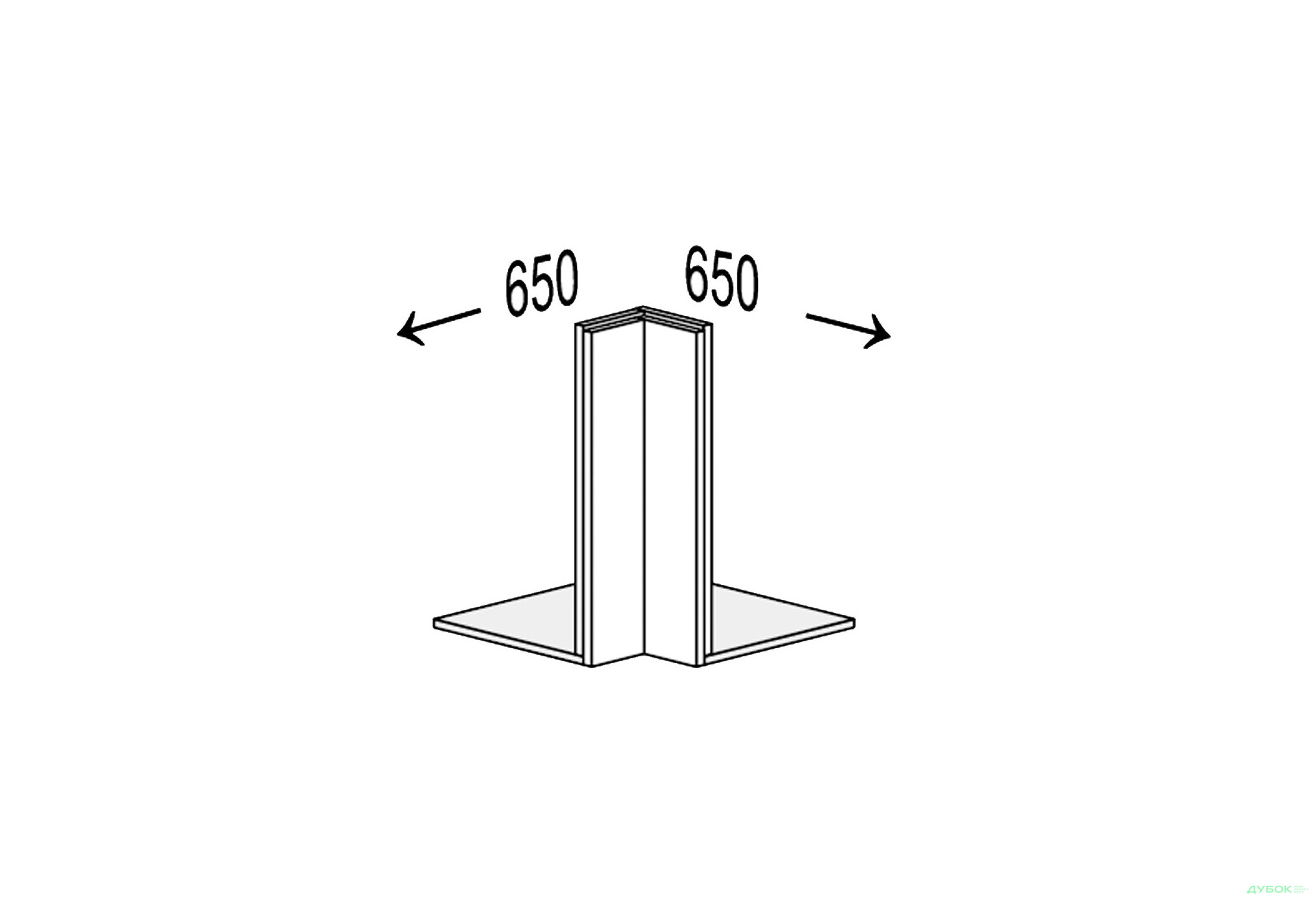 Зображення 1 - Корпус Кут 90° Антресоль Обманка 360мм MiroMark