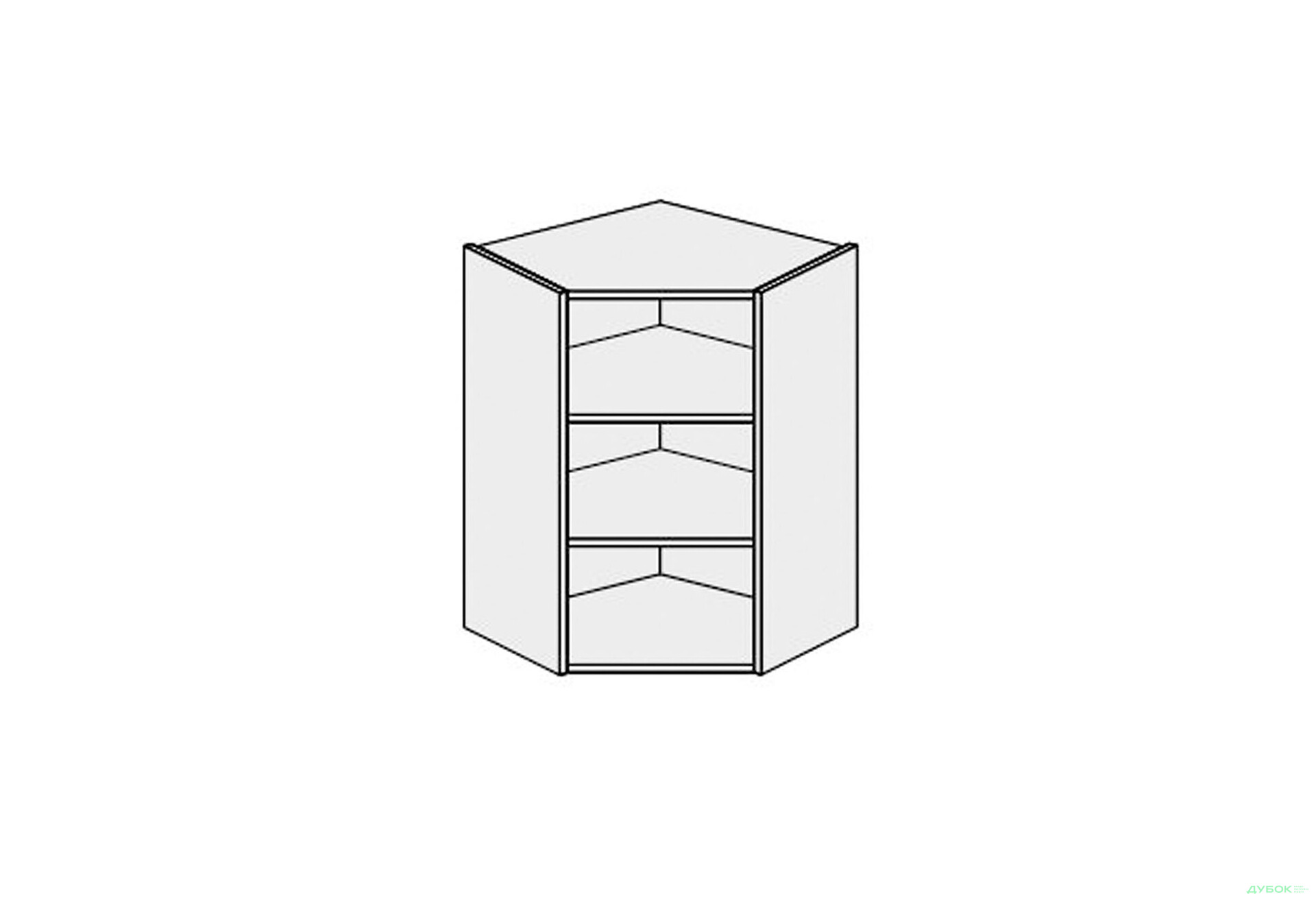 Зображення 1 - Корпус Кут В 45° 1дв 650х650 720мм MiroMark