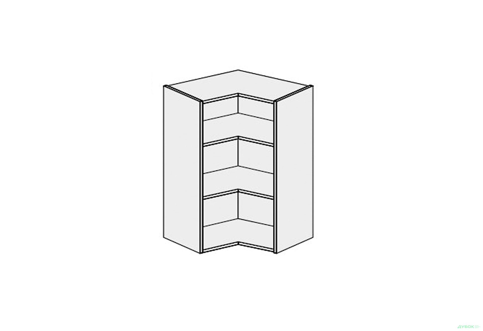Зображення 1 - Корпус Кут В 90° 2дв 650х650 900мм MiroMark