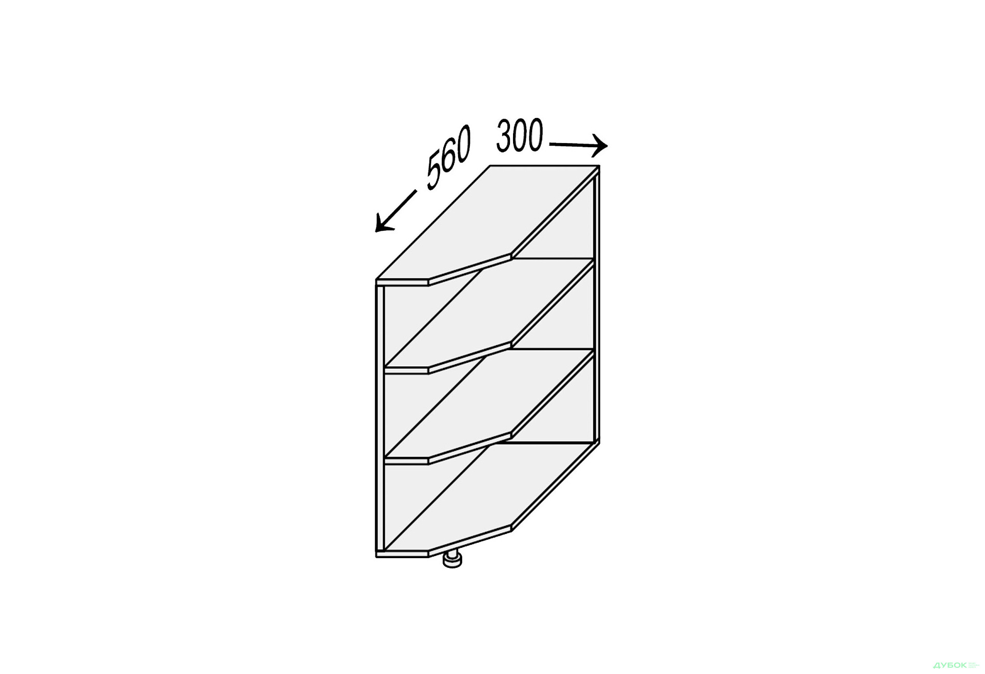 Зображення 1 - Корпус 30Н Закінчення Кутове 820мм MiroMark