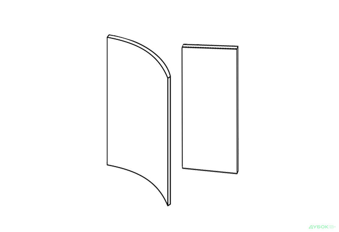 Фасад 30Н 1дв Радіусне Закінчення 720мм Глорі MiroMark