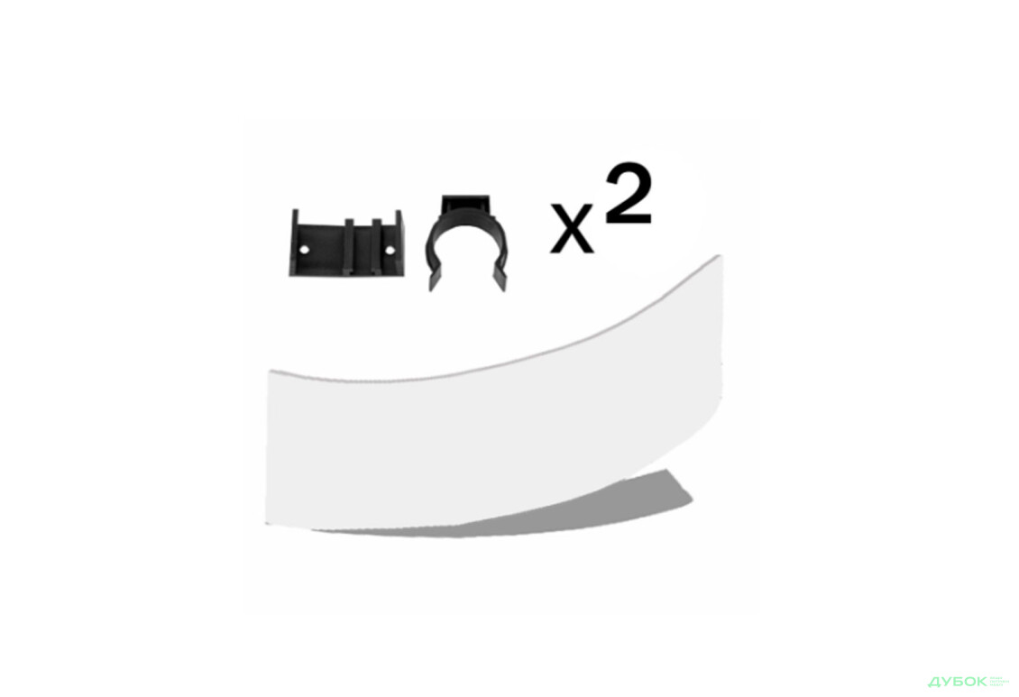 Зображення 2 - Цокольна планка з кріпленнями Радіусне Закінчення Глорі / Glory MiroMark