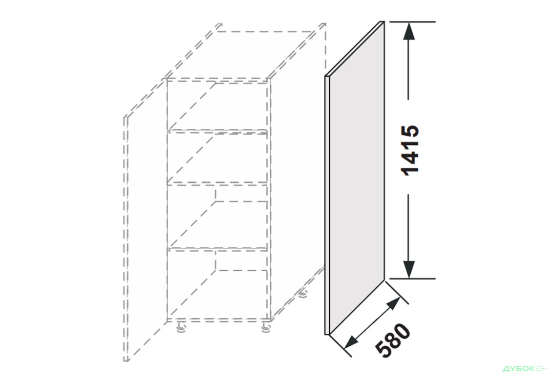 Зображення 2 - Бічна панель пенал 1420мм Глорі / Glory MiroMark