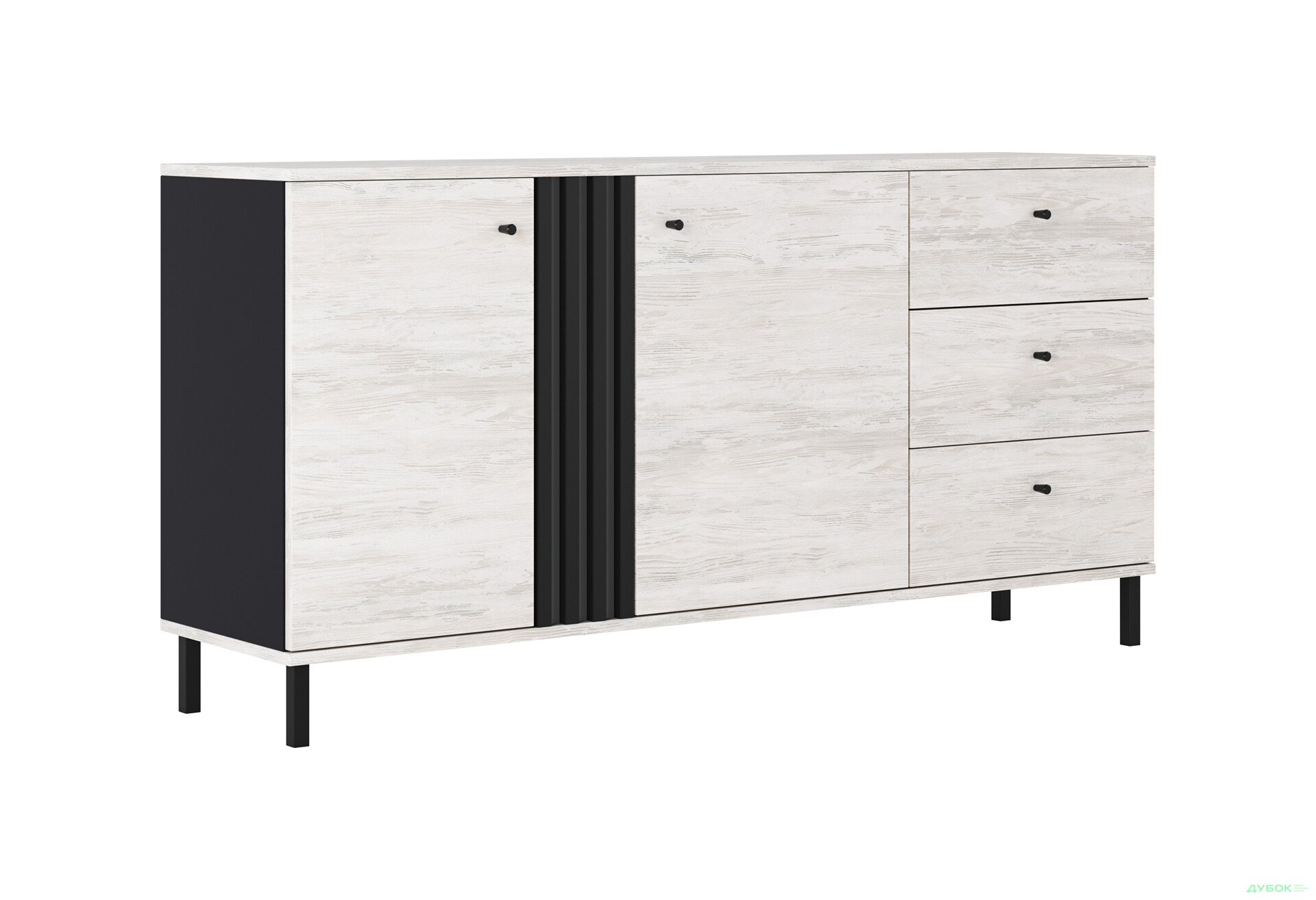 Зображення 1 - Комод Світ Меблів Тео з 2 дверцятами і 3 шухлядами 165 см