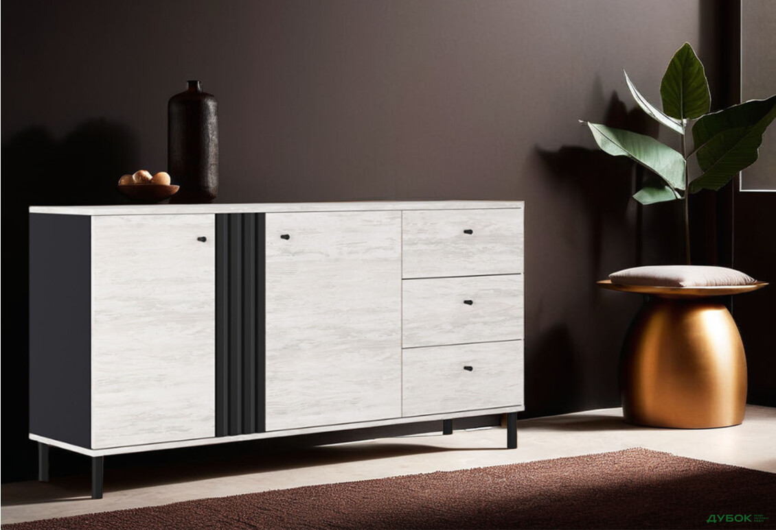 Зображення 2 - Комод Світ Меблів Тео з 2 дверцятами і 3 шухлядами 165 см