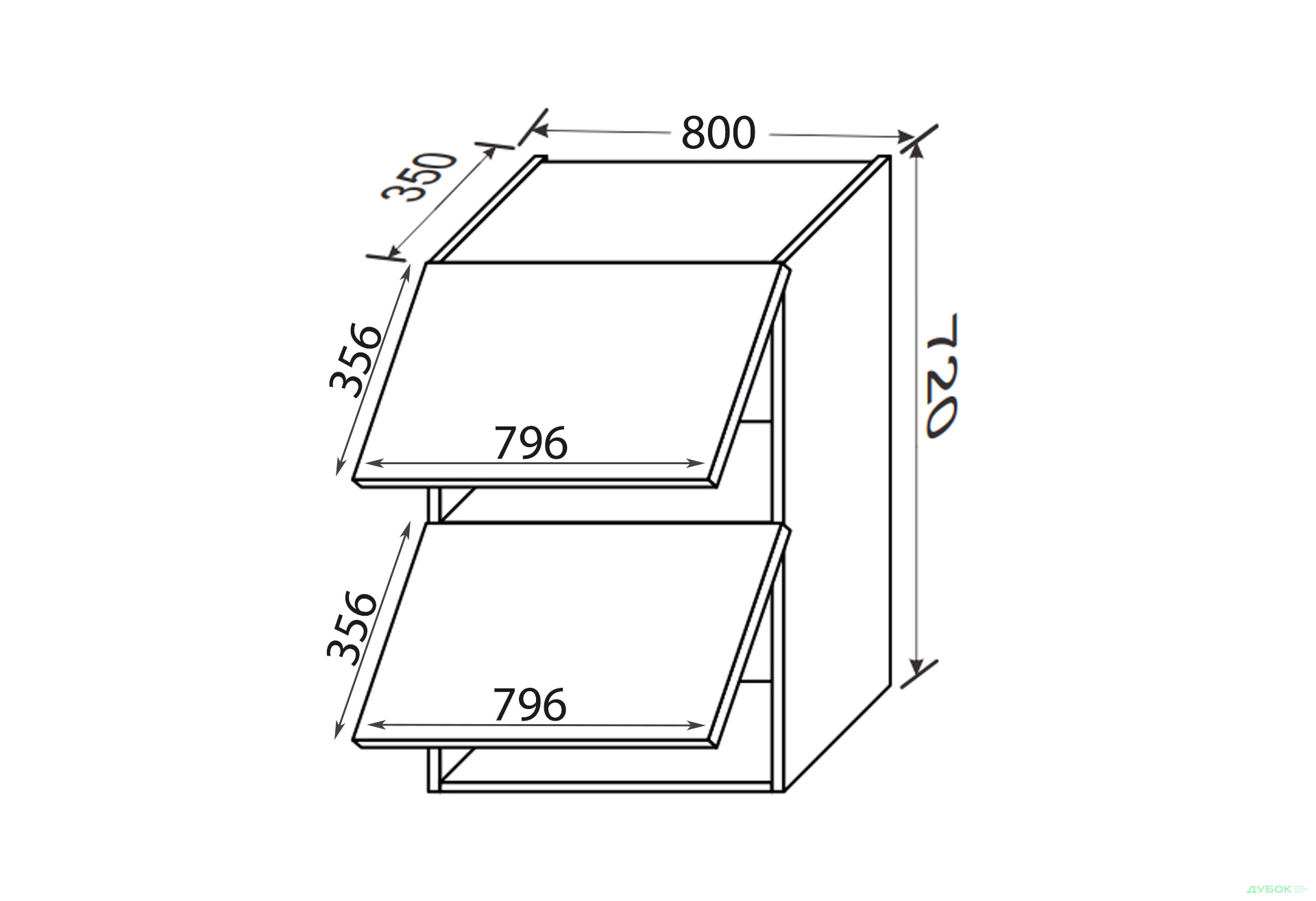 Зображення 2 - Верх 80В/720 2дв газ ліфт Лео / Leo MiroMark