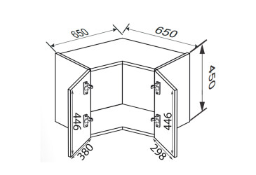 Верх Кут В 90°/450 2дв Зображення Верх Кут В 90°/450 2дв