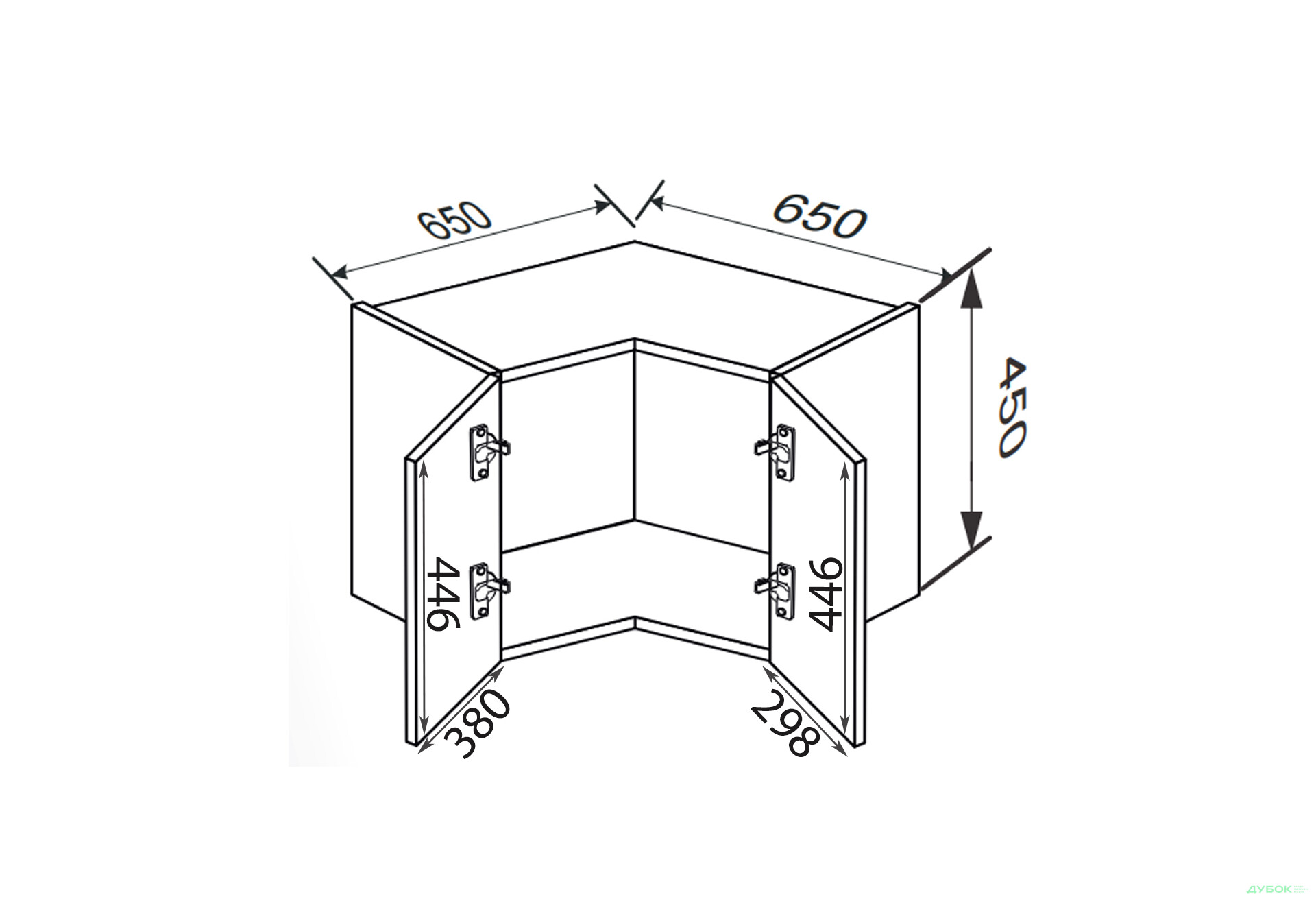 Зображення 2 - Верх Кут В 90°/450 2дв Лео / Leo MiroMark