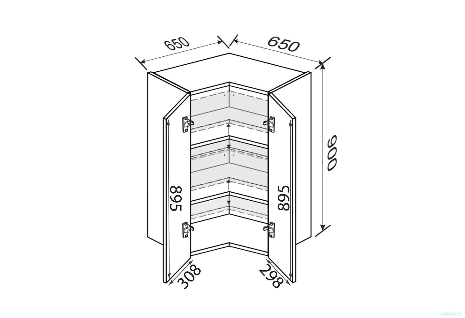Зображення 2 - Верх Кут В 90°/900 2дв Лео / Leo MiroMark