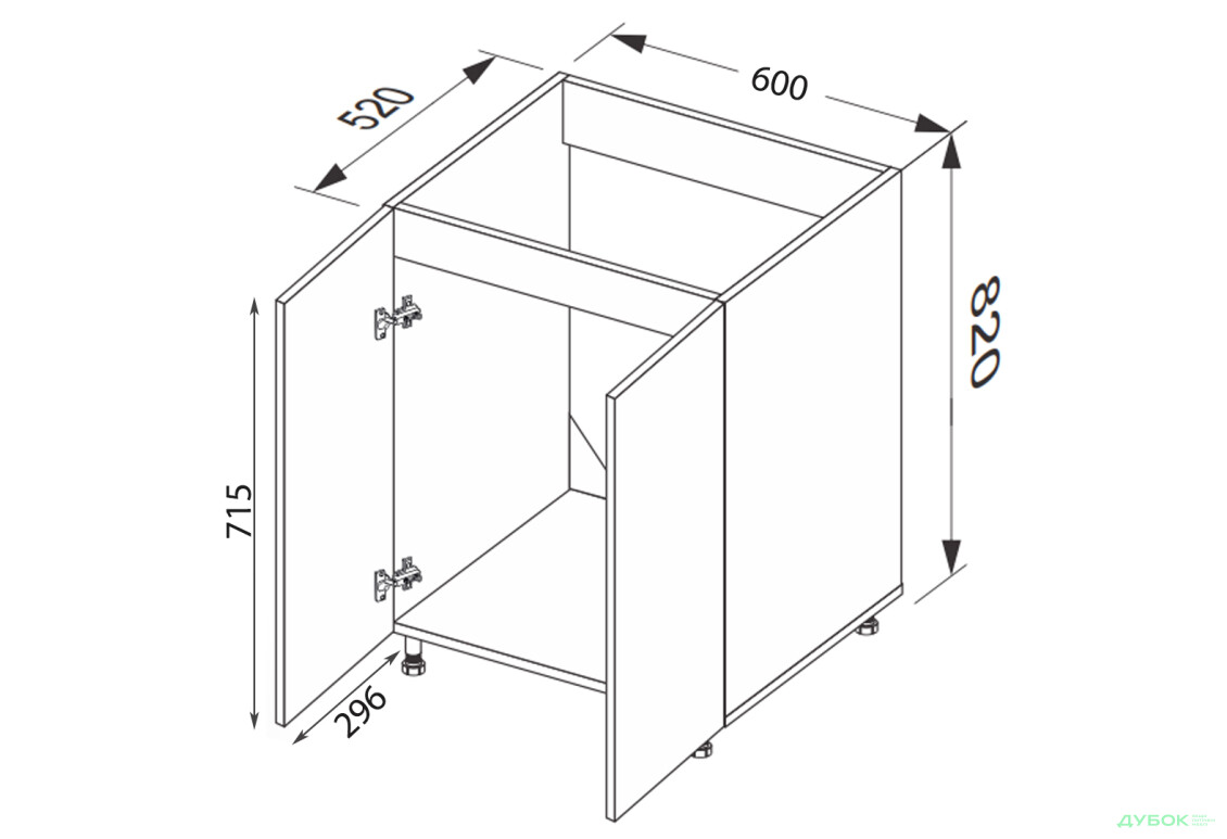 Низ 60НМ/820 2дв мийка Лео / Leo MiroMark - Зображення 2 Зображення 2 - Низ 60НМ/820 2дв мийка Лео / Leo MiroMark