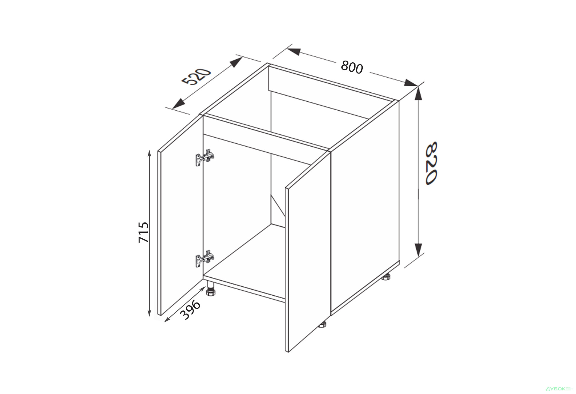 Низ 80НМ/820 2дв мийка Лео / Leo MiroMark - Зображення 2 Зображення 2 - Низ 80НМ/820 2дв мийка Лео / Leo MiroMark