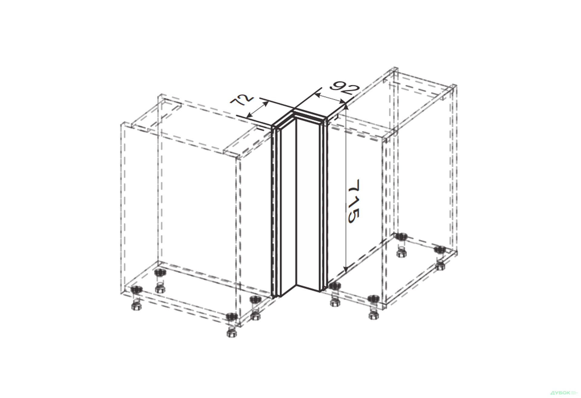 Изображение 2 - Низ угол Н 90°/820 обманка Лео / Leo МироМарк