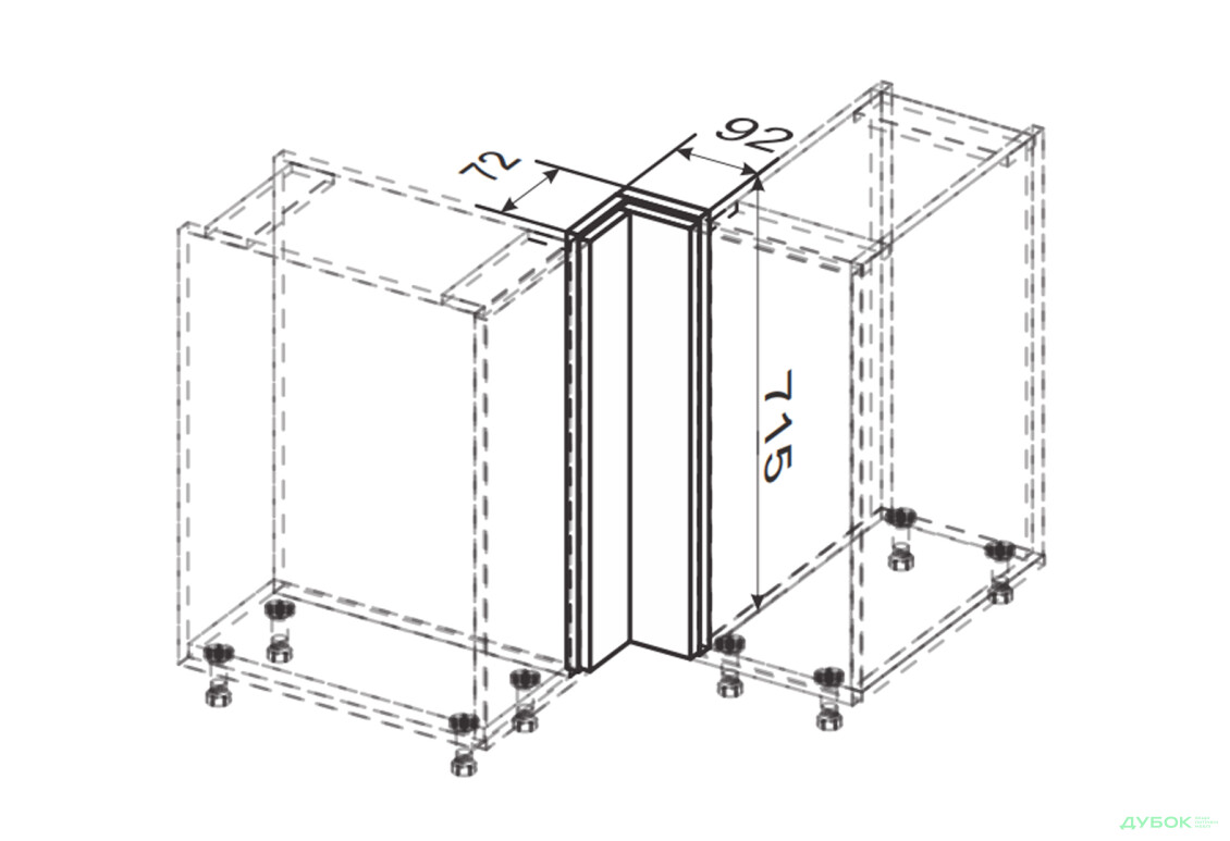Изображение 2 - Низ угол Н 90°/820 обманка Лео / Leo МироМарк