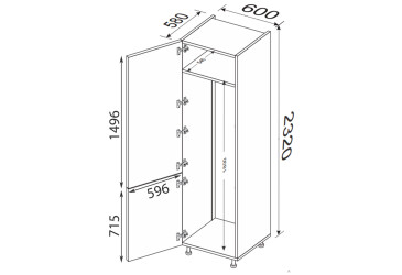 Пенал 60ПХ/2320 холодильник Зображення Пенал 60ПХ/2320 холодильник