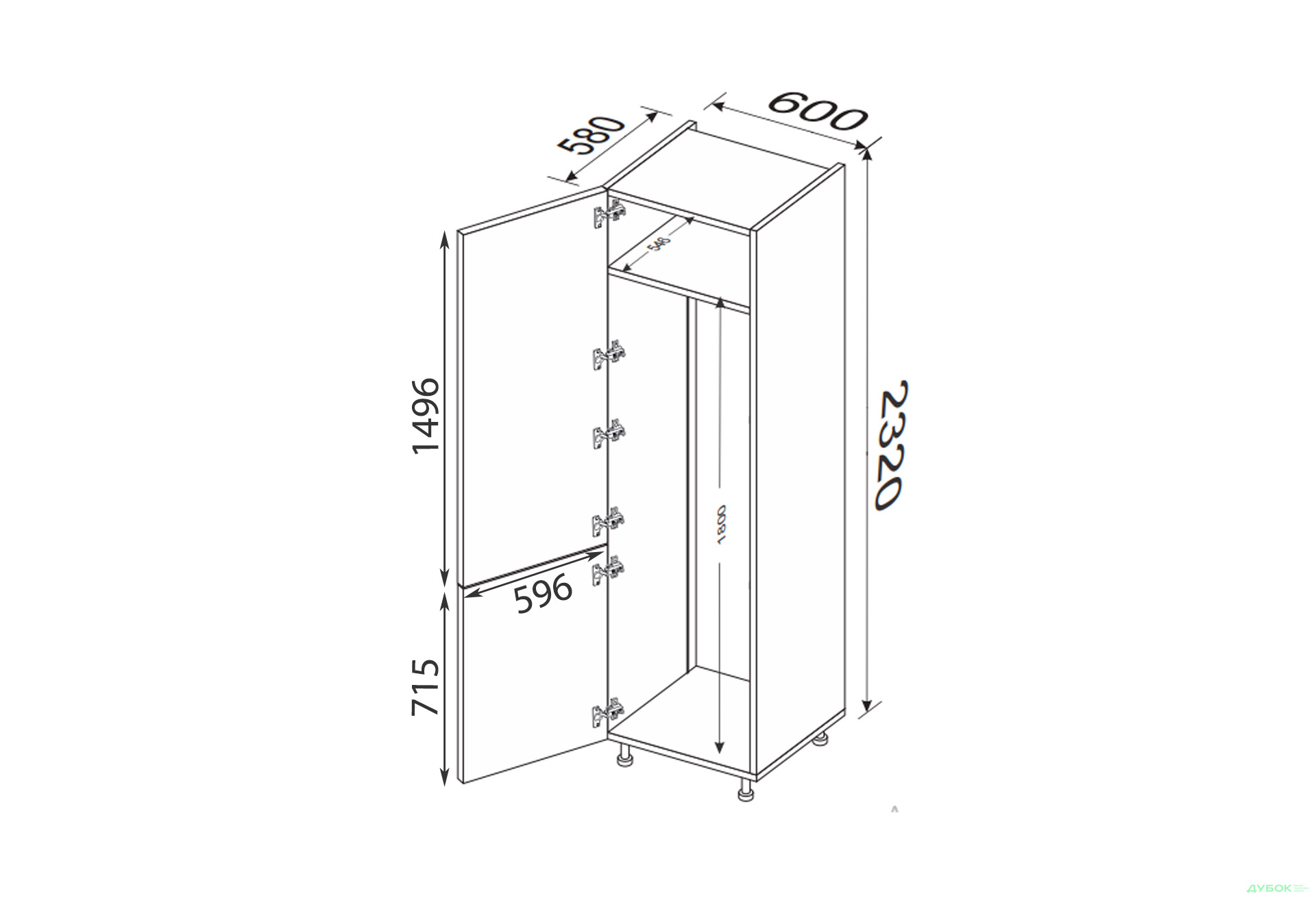 Зображення 2 - Пенал 60ПХ/2320 холодильник Лео / Leo MiroMark