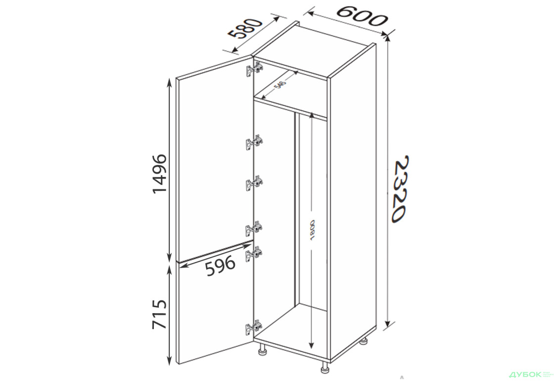 Зображення 2 - Пенал 60ПХ/2320 холодильник Лео / Leo MiroMark